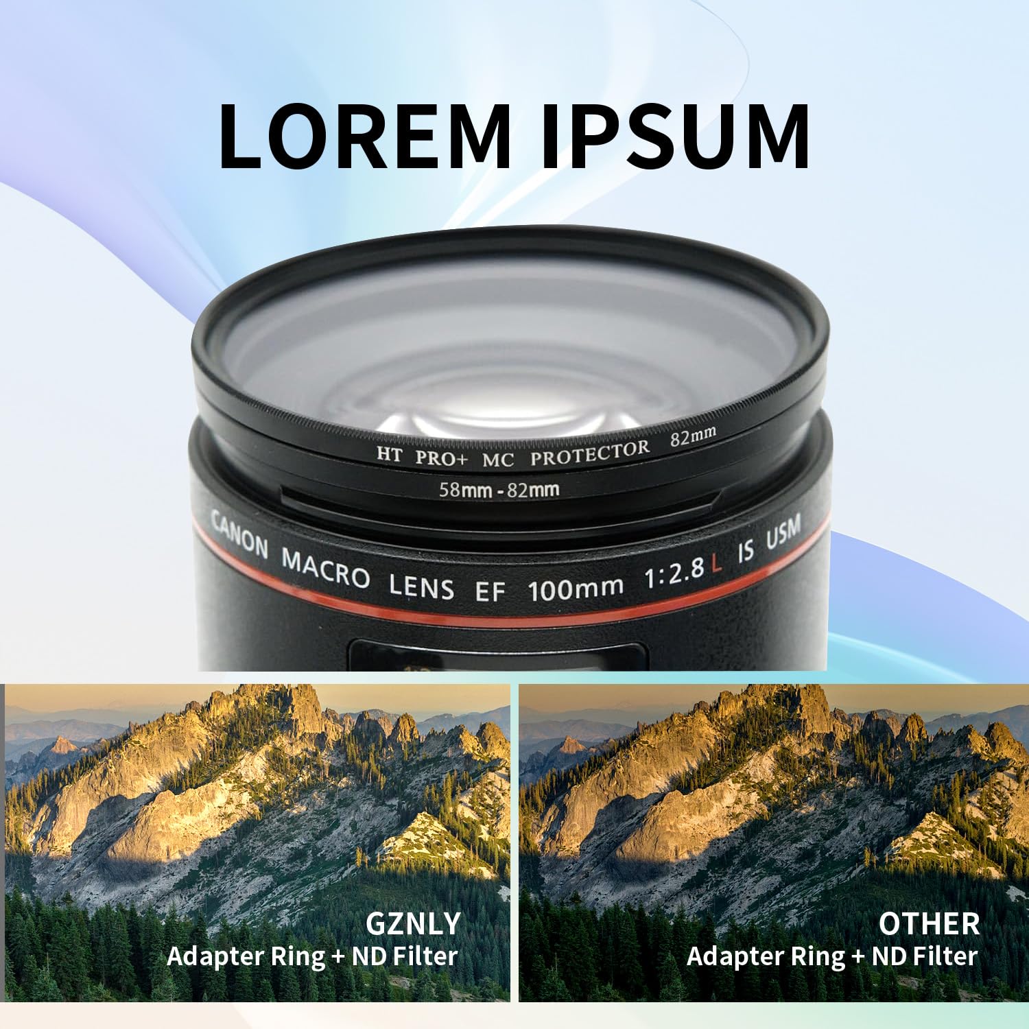 58-82mm Step-Up Ring Adapter, 58mm to 82mm Step Up Filter Ring for 58mm Lens Mount 82mm for DSLR Lenses and ND UV CPL IR Filters (58-82mm) 58-82MM - Image 2