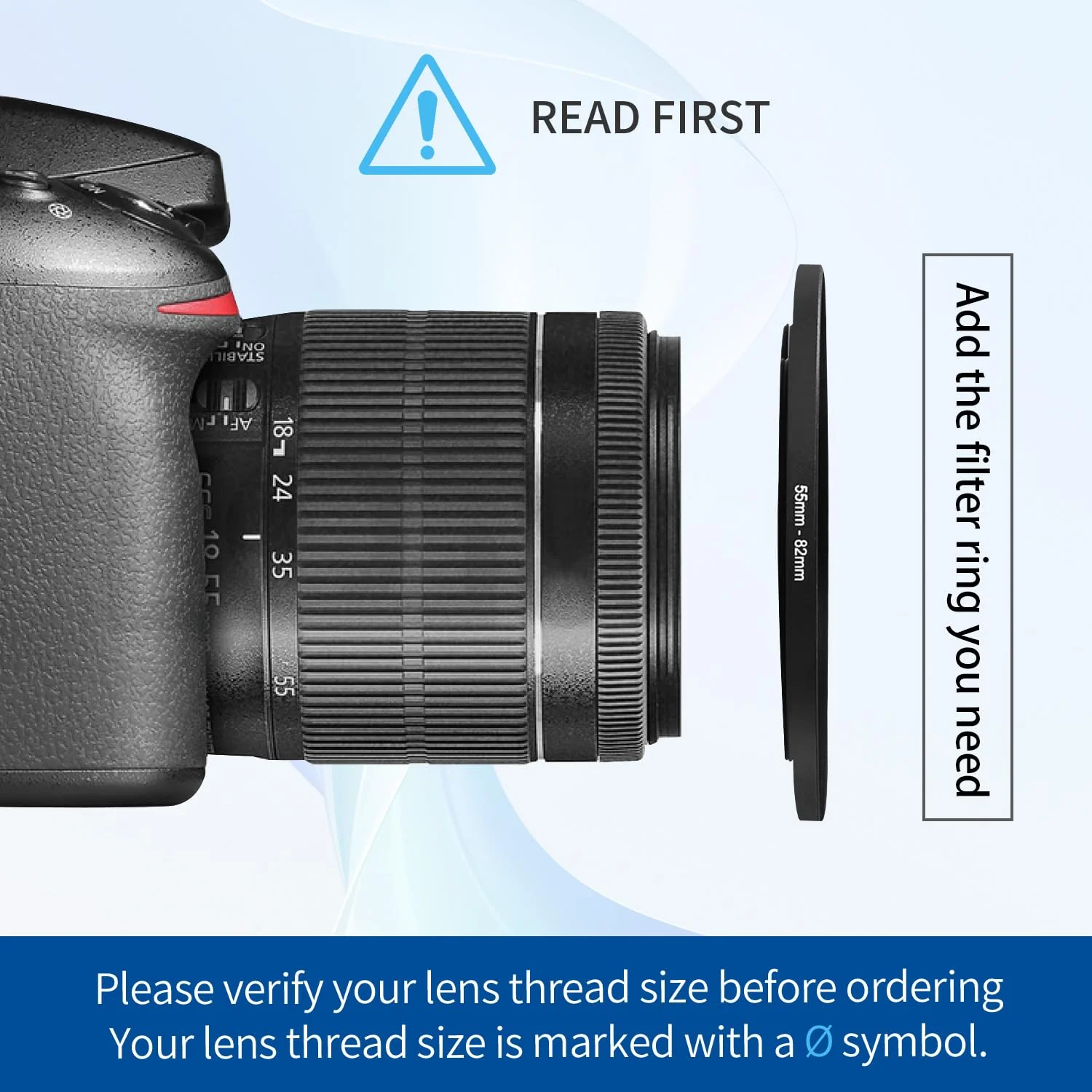 58-82mm Step-Up Ring Adapter, 58mm to 82mm Step Up Filter Ring for 58mm Lens Mount 82mm for DSLR Lenses and ND UV CPL IR Filters (58-82mm) 58-82MM - Image 3