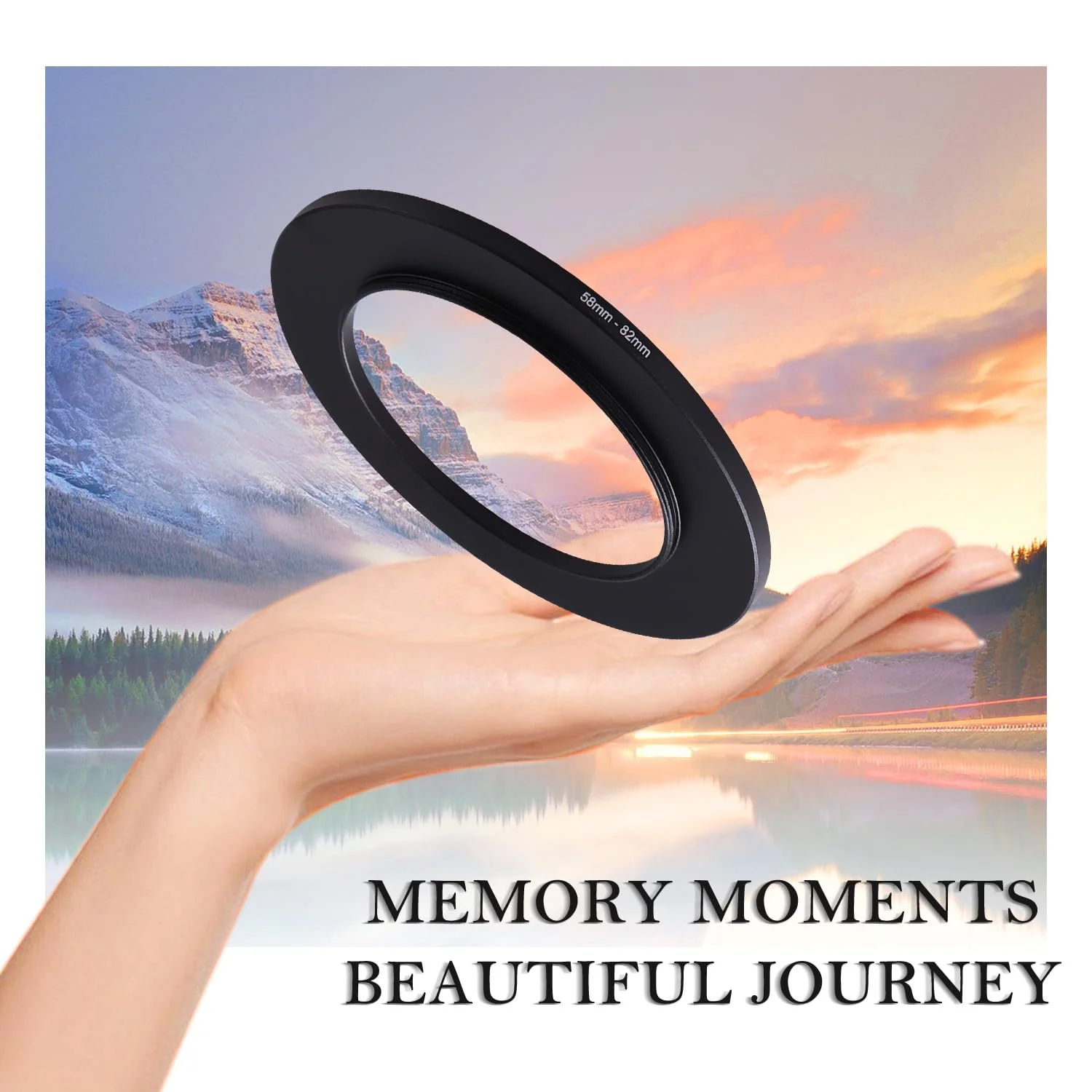 58-82mm Step-Up Ring Adapter, 58mm to 82mm Step Up Filter Ring for 58mm Lens Mount 82mm for DSLR Lenses and ND UV CPL IR Filters (58-82mm) 58-82MM - Image 5