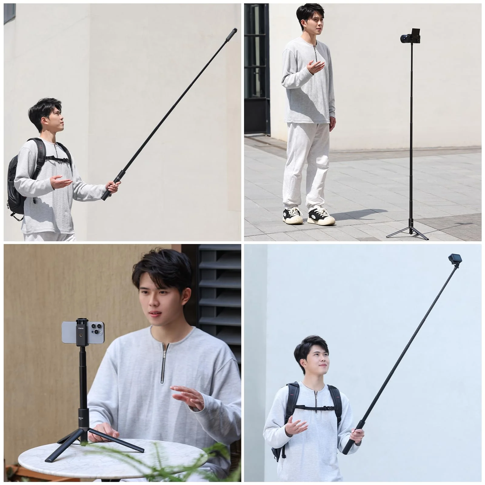 59in Invisible Selfie Stick Tripod for Insta360 X4/GO 3/X3/ONE RS/ONE X2/ONE X/GO 2/ONE R/ONE - ULANZI TT52 Extension Pole Selfie Stick Handle Grip Adjustable Waterproof for GoPro DJI and More - Image 7