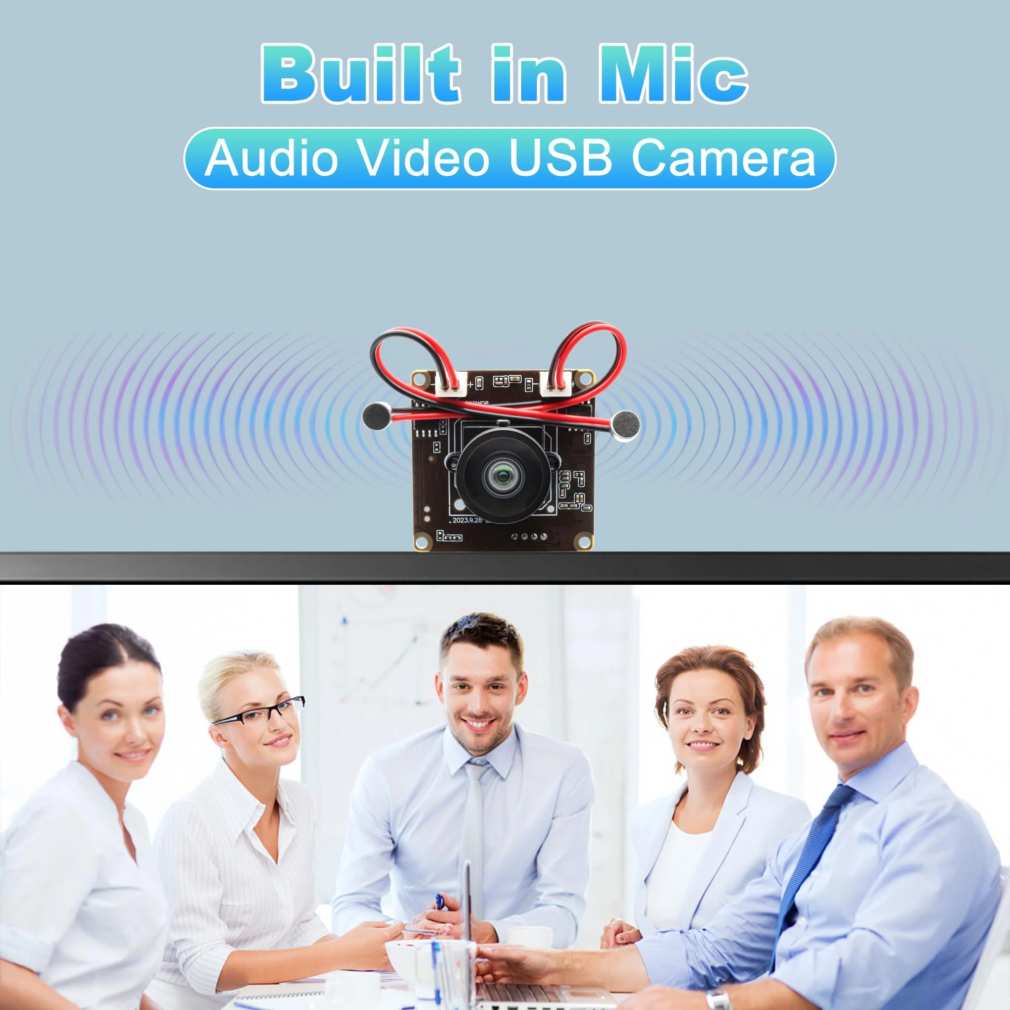 5MP USB Camera 1944P Dual Microphone USB Camera Module with 120Degree No Distortion Lens High Speed Security Camera Industrial PC Lightburn Camera for Education Medical Teaching Live Streaming - Image 2