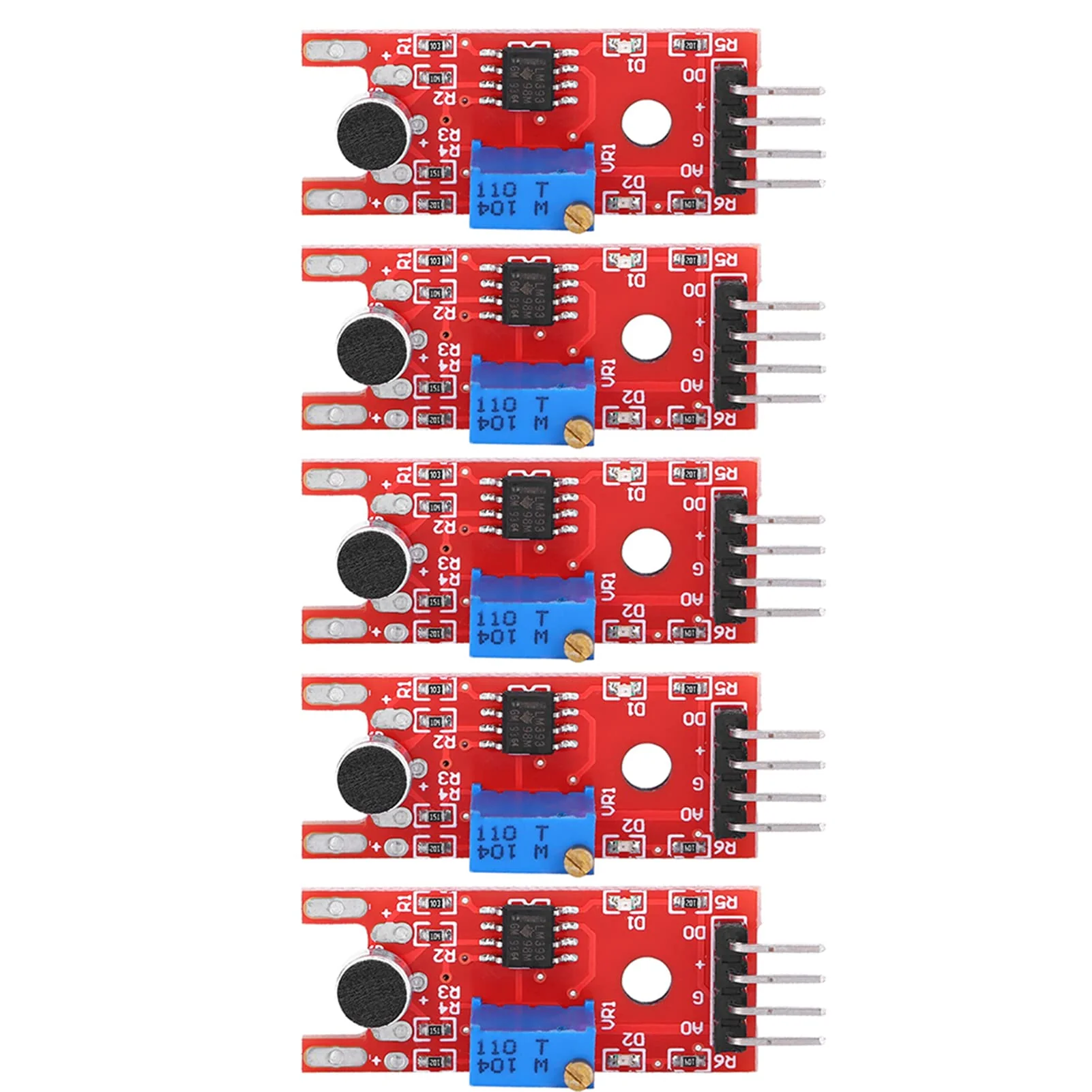 5Pcs Sound Sensor Module, 3 to 5V Microphone Sound Sensor Microphone Sensor Module Ultra Small Professional Microphone Amplifier IC KY-038 for Assembly with Indicator Lights