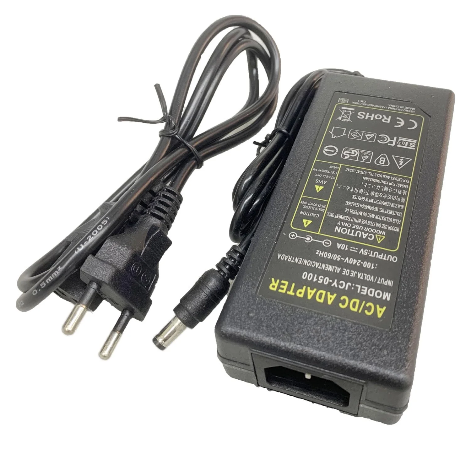 5V 10A 50W, Power Adapter Transformer Charger 5.5 mm x 2.5/2.1 mm for LED Strips, Wireless Router, CCTV Security System, LCD Monitor EU Plug 5V 10A - Image 2