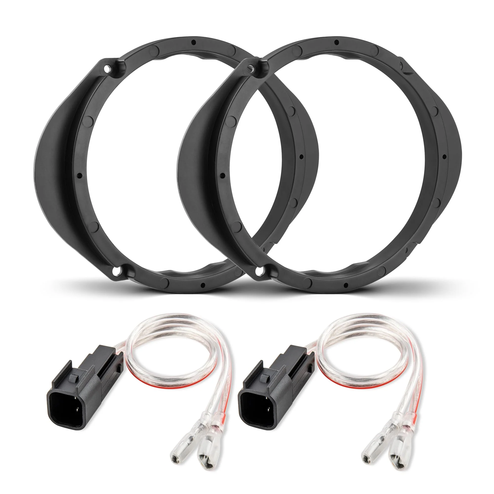5"x7" / 6”x8” to 6.5” Door Speaker Spacer Bracket W/Wire Harness Kit for Select 1999-2014 Ford/Lincoln/Mazda
