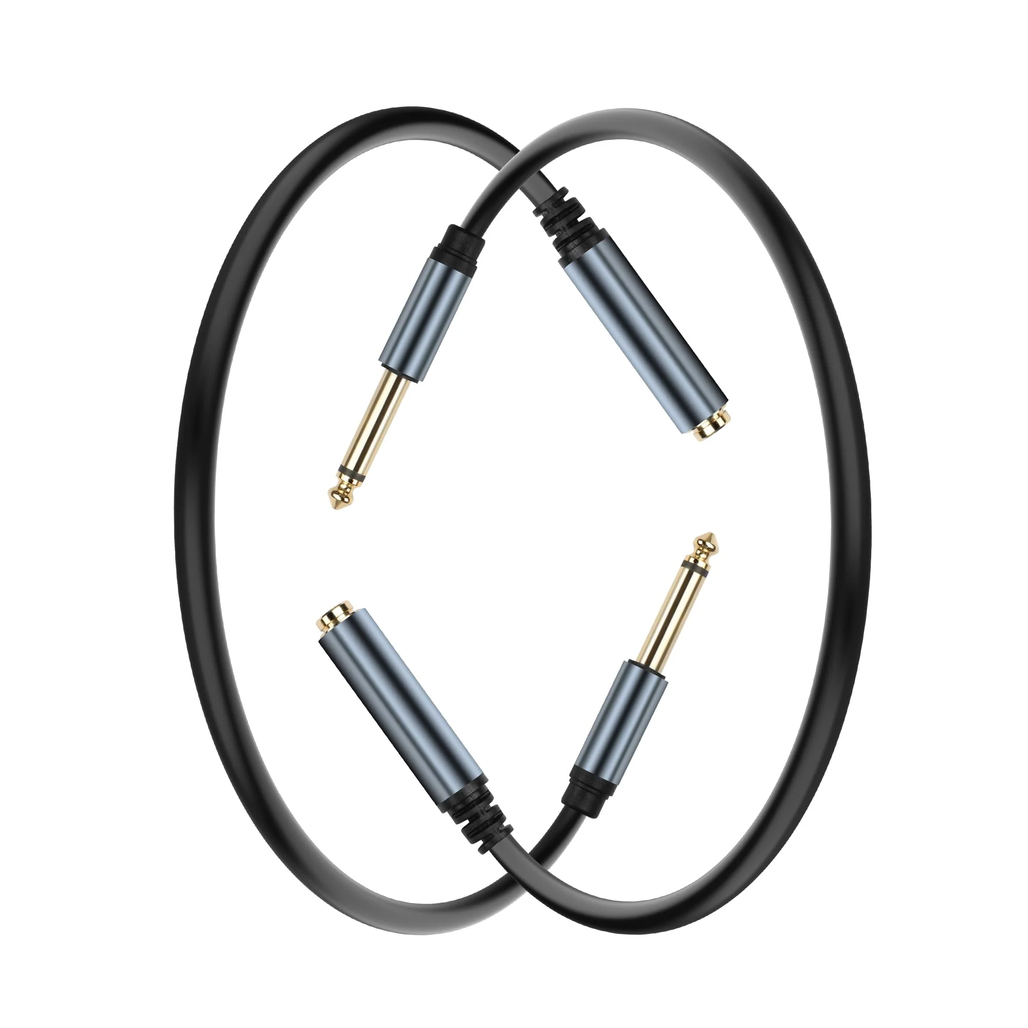 6.35mm Mono Audio Cable 1/4 Inch TS Mono Male to Female Adapter Guitar Cable Gold Plated 6.35mm Mono Jack 1/4 TS Instrument Cable for Signal Transmission of Audio Equipment 30CM/0.98FT