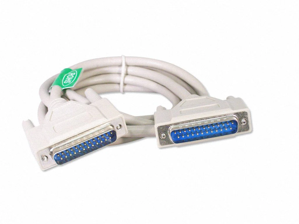 6 Foot DB25 25 Pin Serial Port Cable Male/Male RS232 006 Ft