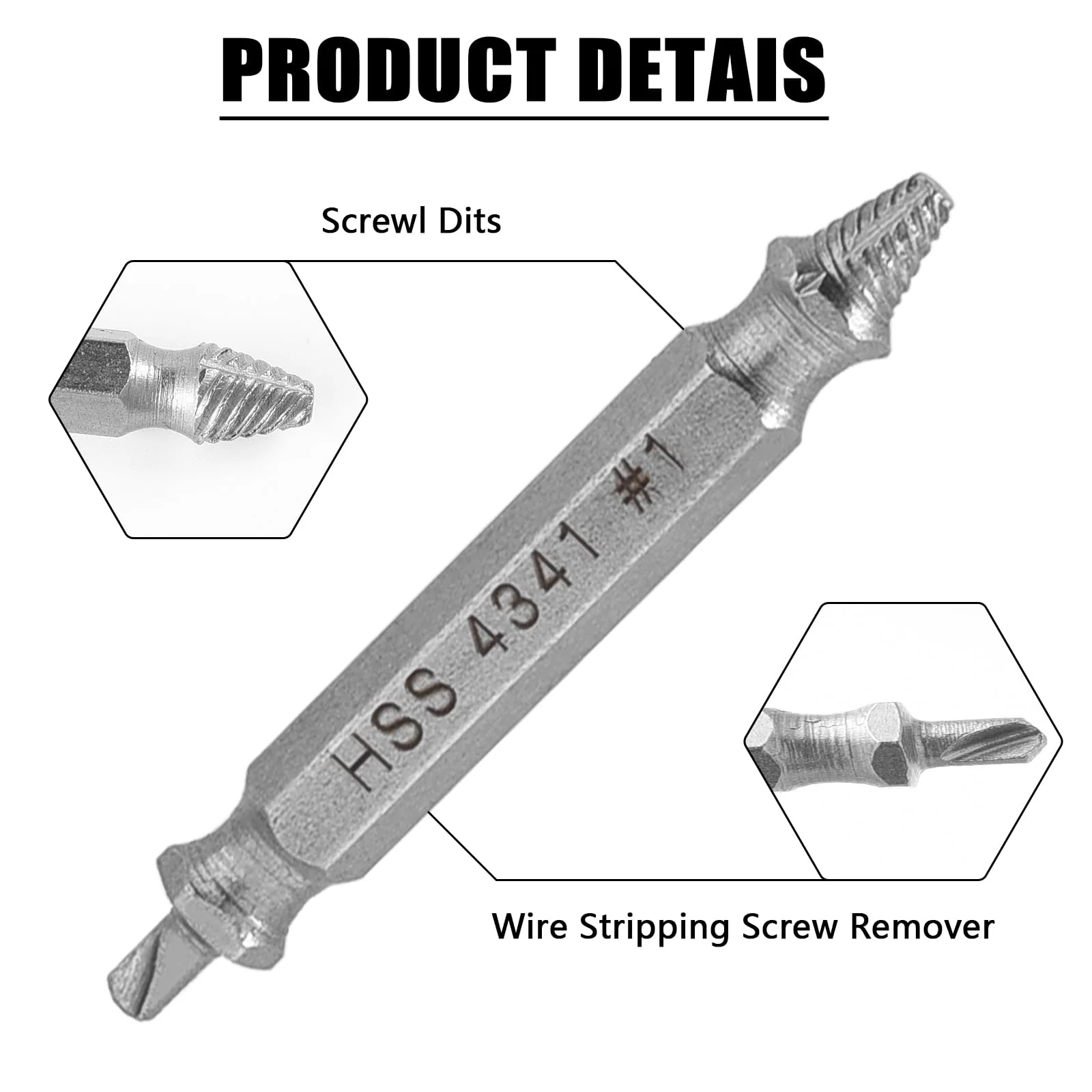 6 Piece Screw Extractor Set, Damaged Screw Remover Extractor Set 4341 HSS Steel for Removing Slightly Damaged Screws for Any Craftsman - Image 3