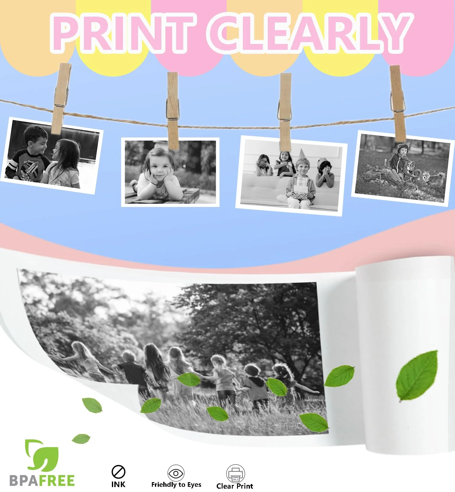 6 Roll Printer Paper for Kids Instant Print Camera, HD Printing Thermal Print Paper Set, Refill Replace Camera Printer Paper-White - Image 4