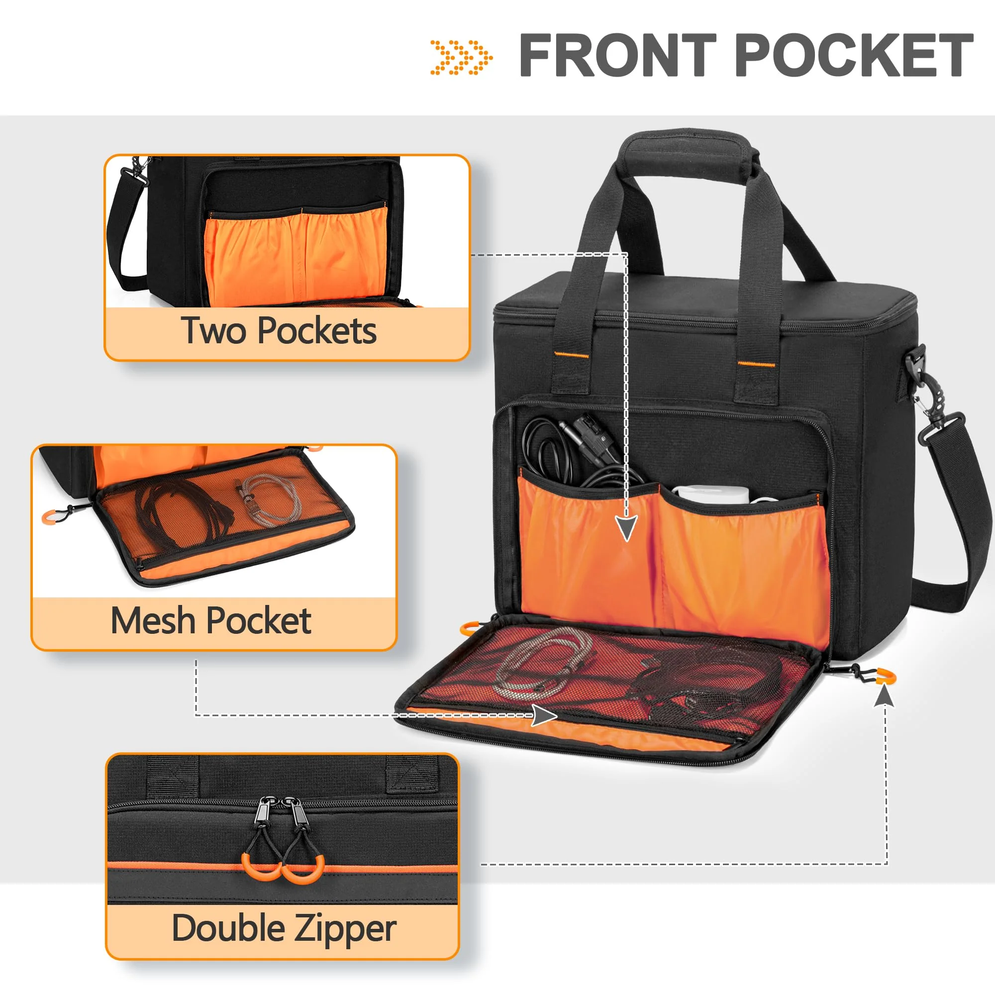 6 Slots Wireless Microphone Carrying Case, Mic Storage Bag with Thick Padding for Singing, Karaoke, Party (Patent Design) - Image 3