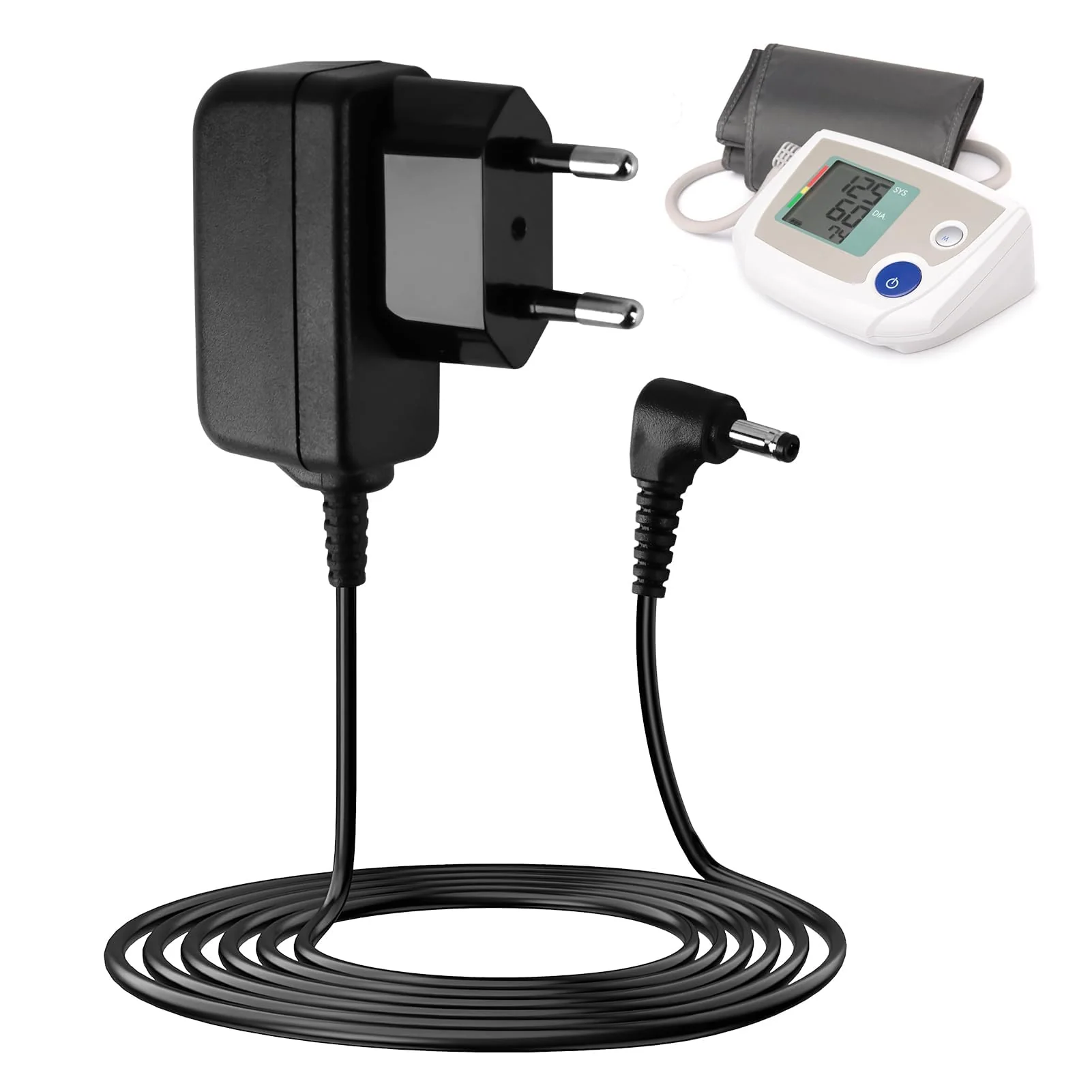 6 V Power Supply Charger for Omron Blood Pressure Monitor, AC Power Adapter Blood Pressure Monitors for Omron M7 M500 M700 M3 M5 Series, 1.4 m Replacement Power Supply Charging Cable Compatible with