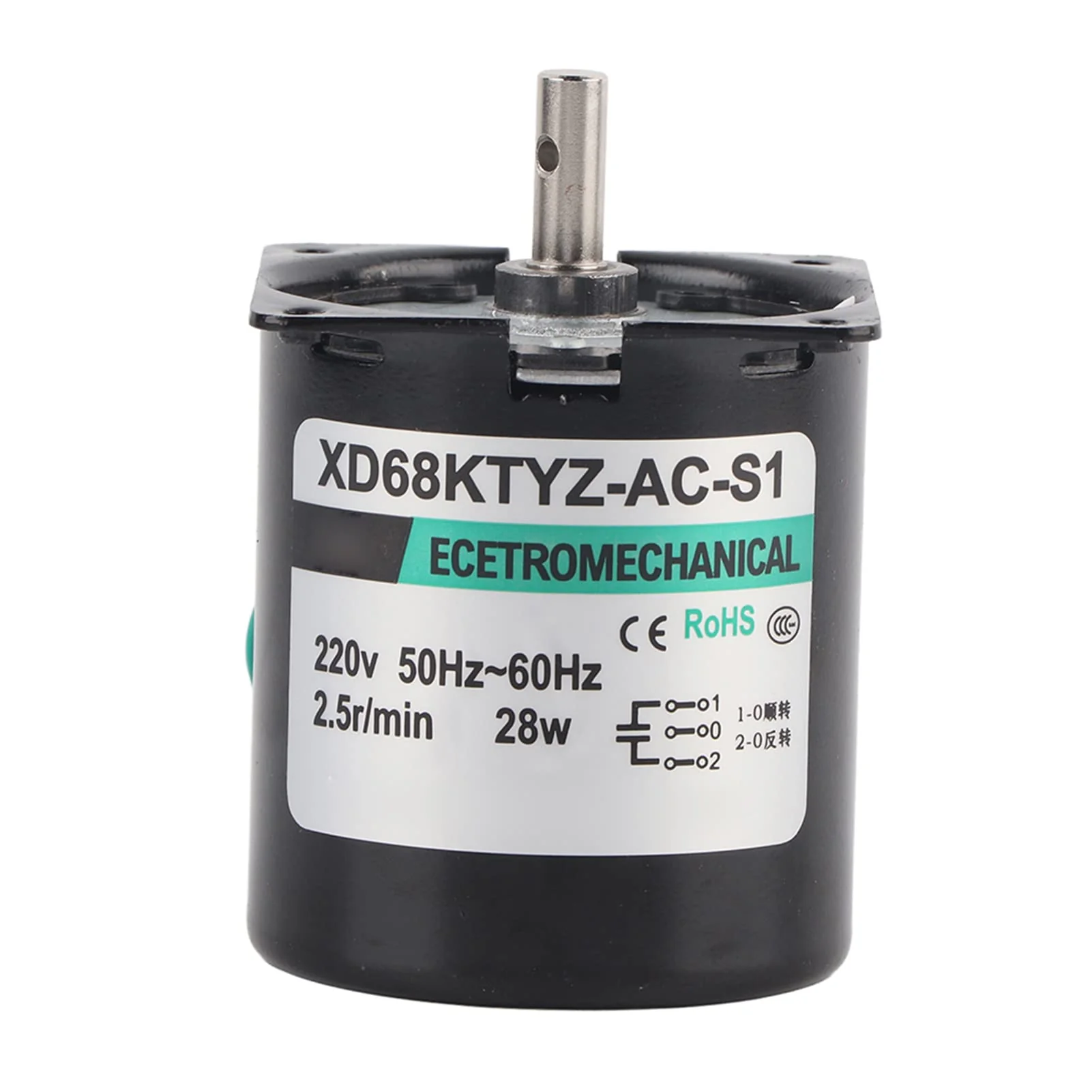 60KTYZ Synchronous Gear Motor AC 220V 2.5/20/30/110RPM CW/CCW Torque Direction Control 28W Reduction Motor (2.5RPM) 2.5RPM