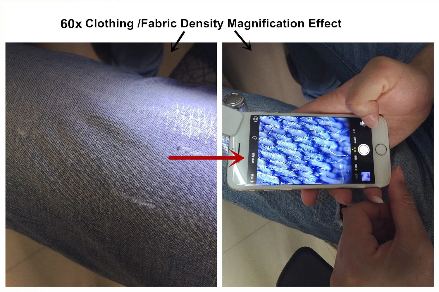 60x Zoom Microscope Magnifier LED + Uv Light Clip-on Micro Lens for Universal Mobile Phones Universal Clamp for iPhone 7s Plus/7s/7/7plus/ 6 6s 6Plus/ 5 Samsun/HTC - Image 5