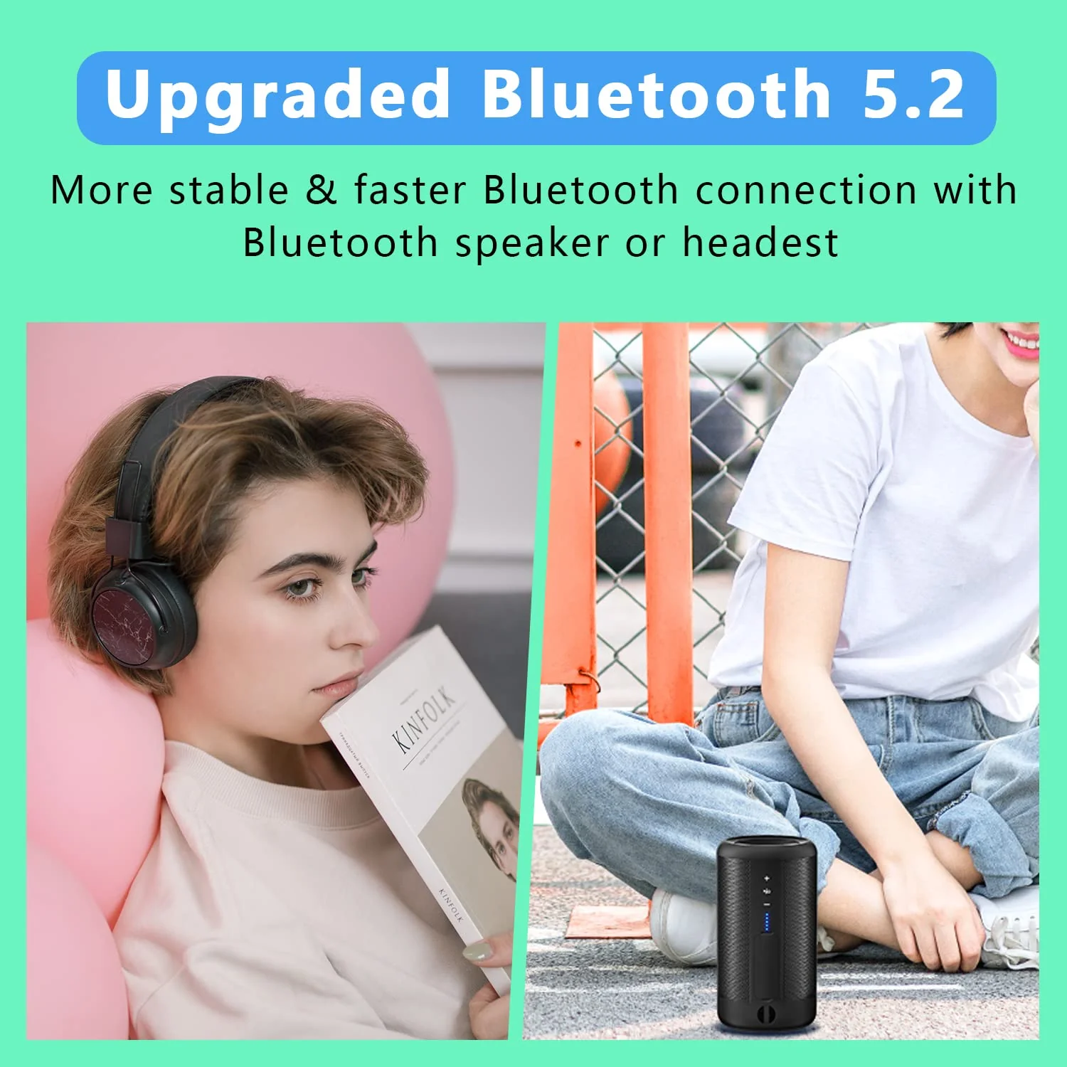 64GB MP3 Player with Bluetooth 5.2, AiMoonsa Music Player with Built-in HD Speaker, FM Radio, Voice Recorder, HiFi Sound, E-Book Function, Earphones Included Black - Image 4