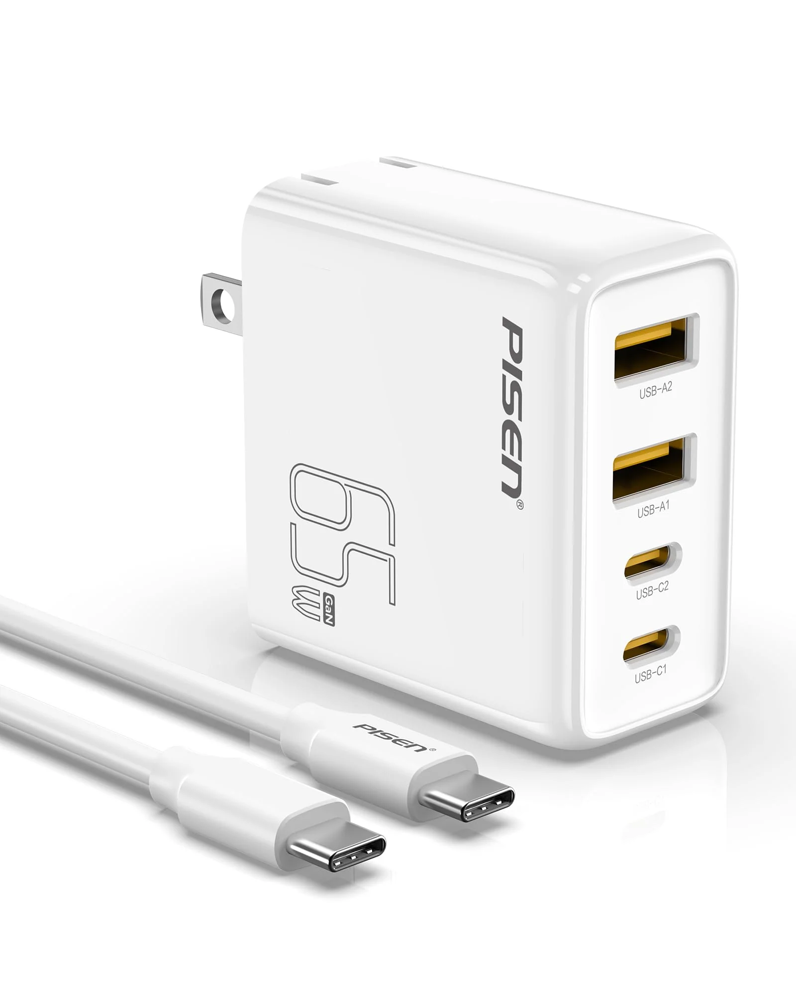 65W USB C Charger - USB C Fast Charger Block with 4FT Type C to C Cable, GaN Charger PPS 4-Port Fast Compact Foldable, USB Wall Charger for MacBook Pro/Air, iPad Pro, Galaxy S23, iPhone Series