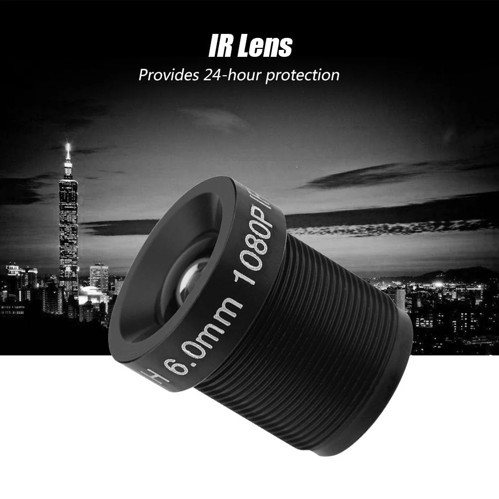 6mm CCTV Camera Lens, 1080P 2 Million Pixels 24-Hour IR Security Camera Lens with 58° - Image 2