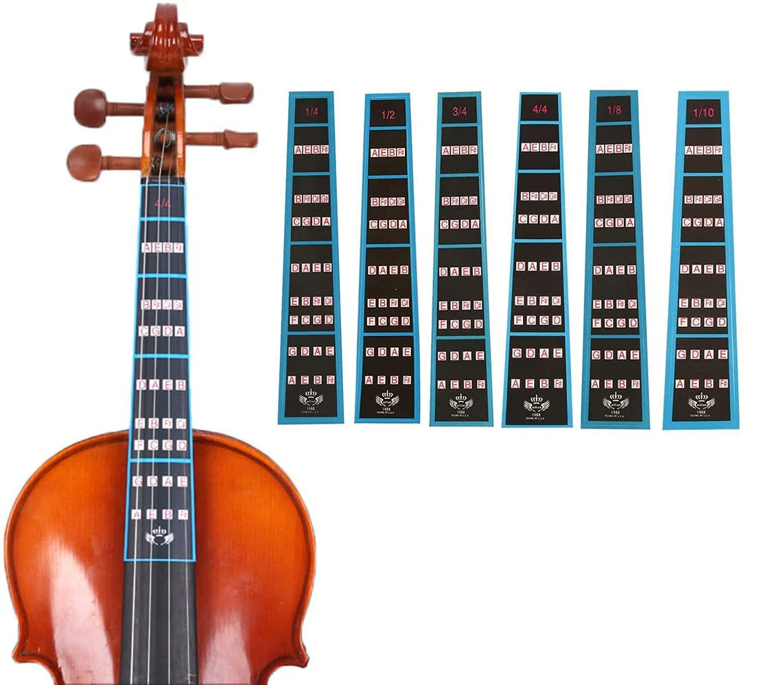 6Pcs Violin Finger Guide Fingerboard Sticker Fretboard Marker Label Finger Chart for Size 4/4, 3/4, 1/2, 1/4, 1/8, 1/10 Violin - Image 4