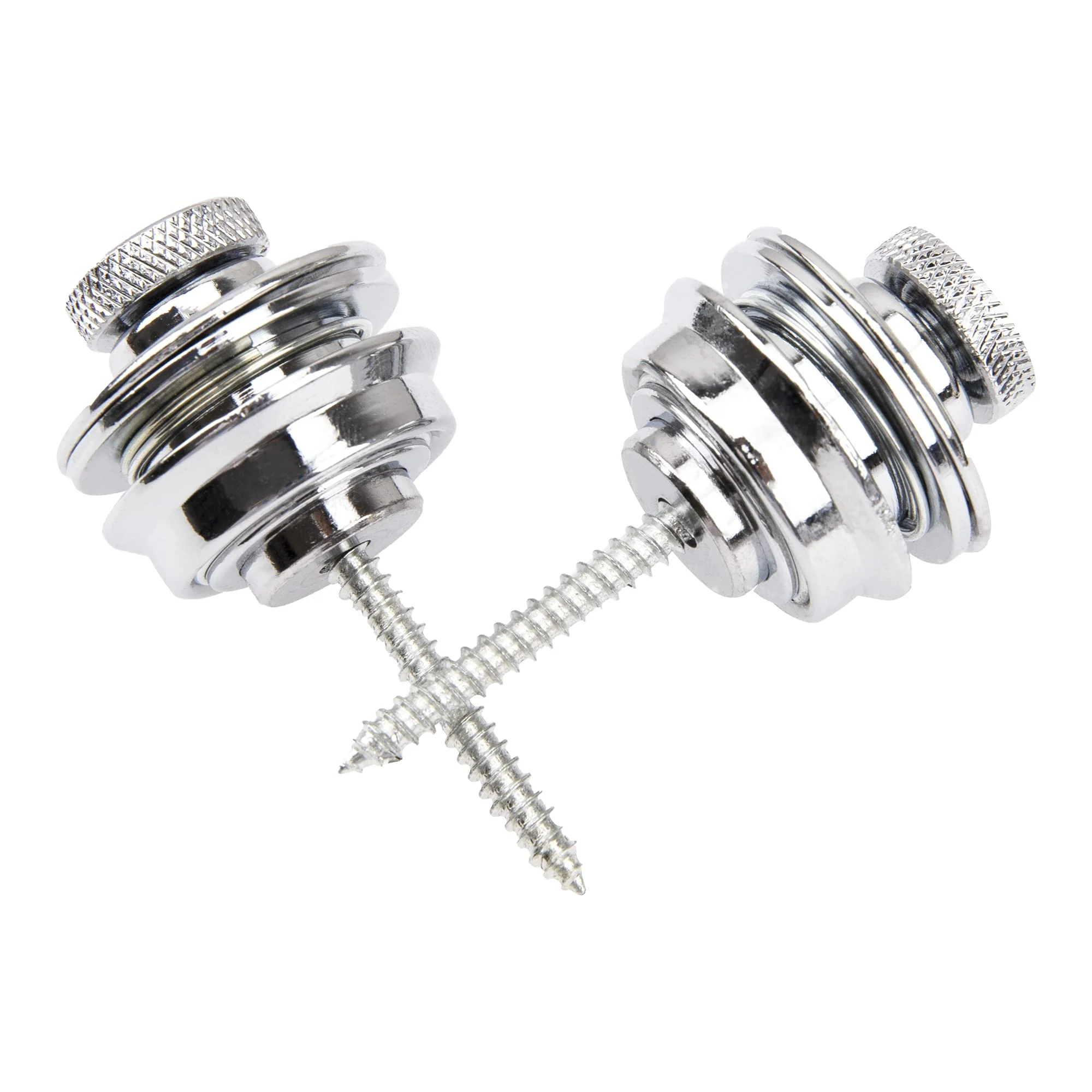 6Pcs Yootones Guitar Strap Locks Flat Round Head Heavy Duty Metal Button Security Straplock Compatible with Electric Acoustic Guitar, Bass, Ukulele (Silver) Silver - Image 4
