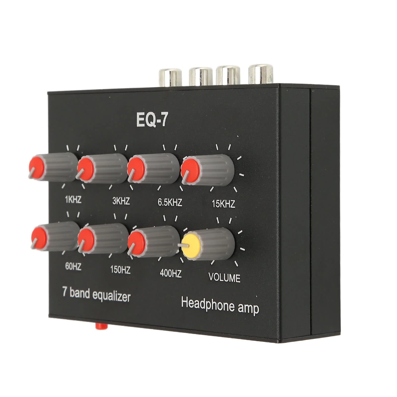 7 Band Sound Equalizer, Output Input, 12dB High Bass Adjustment, Two channel Digital Equalizer, 3.5mm Interface, for Recording, Streaming, Podcasting