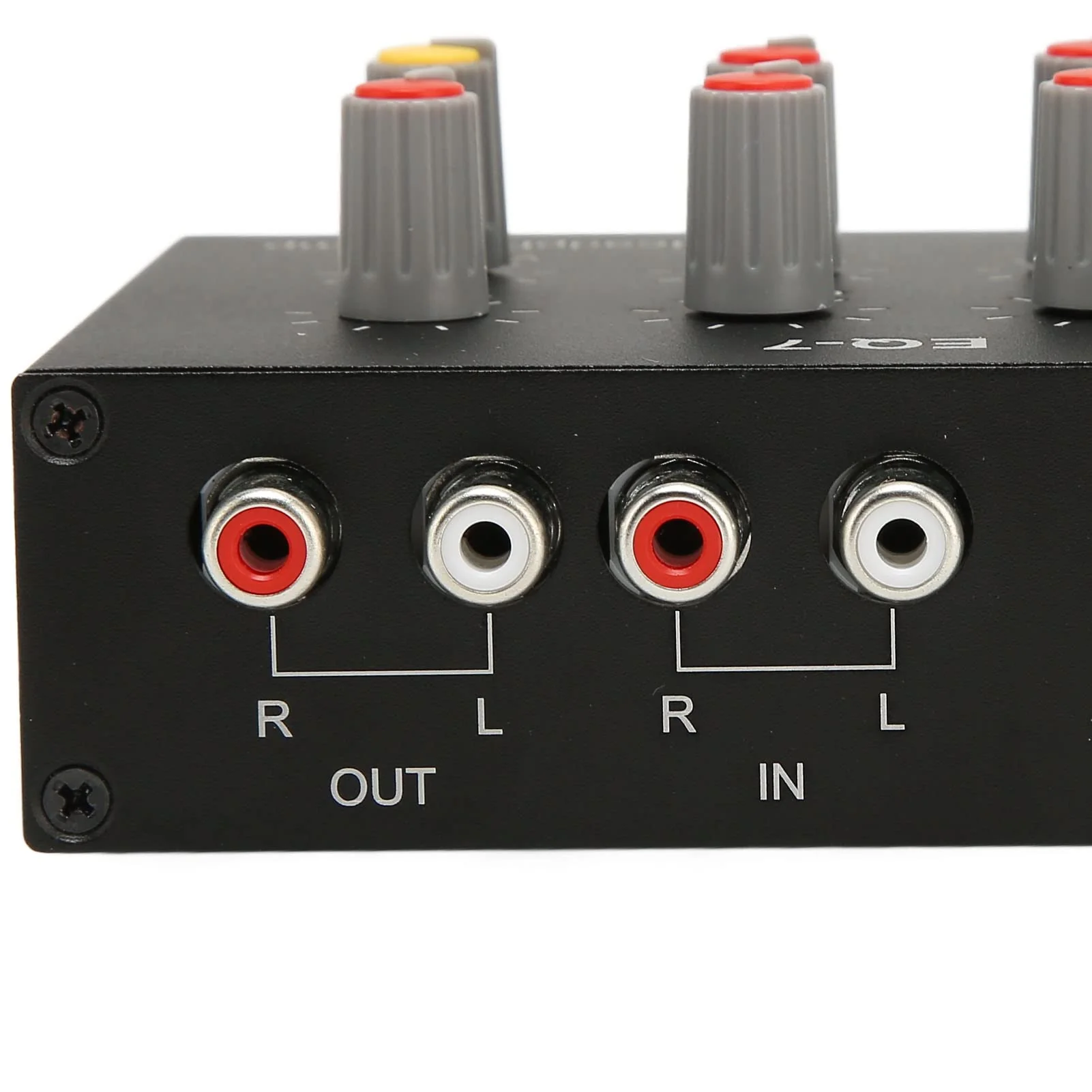 7 Band Sound Equalizer, Output Input, 12dB High Bass Adjustment, Two channel Digital Equalizer, 3.5mm Interface, for Recording, Streaming, Podcasting - Image 3