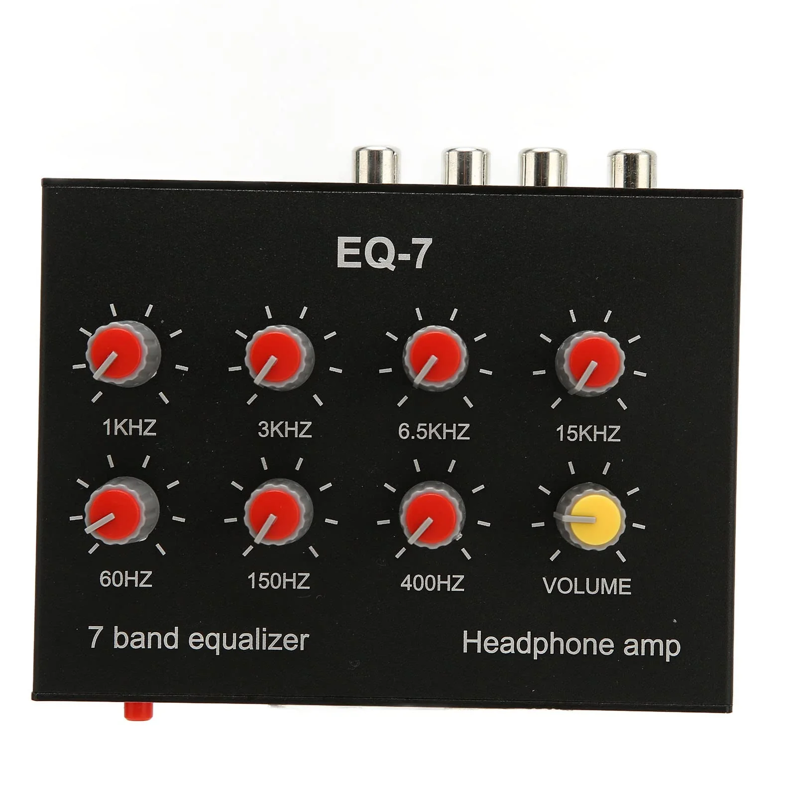 7 Band Sound Equalizer with 3.5mm Interface, Dual Channel Digital Equalizer, Aluminum Alloy Material for Car Stereo System