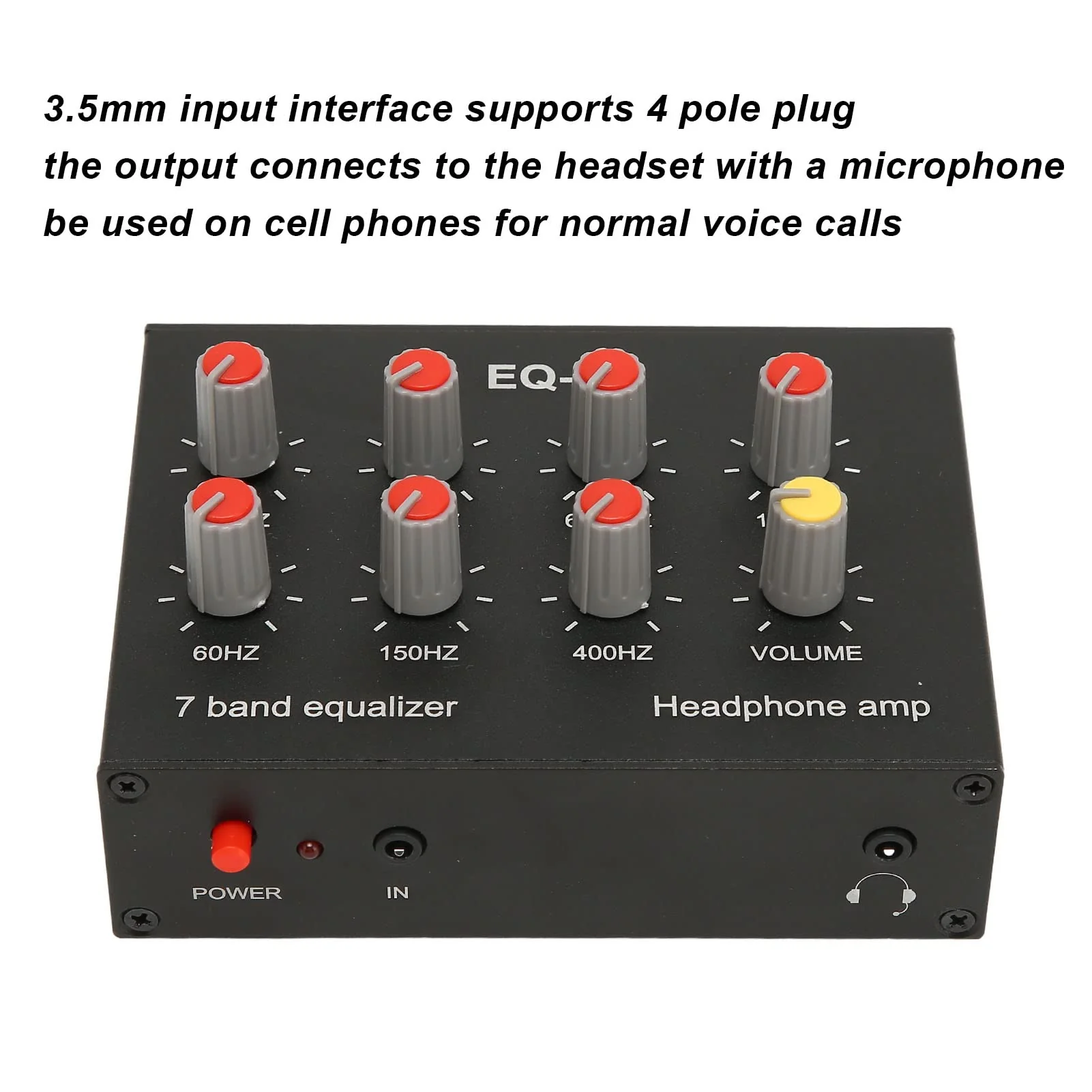 7 Band Sound Equalizer with 3.5mm Interface, Dual Channel Digital Equalizer, Aluminum Alloy Material for Car Stereo System - Image 3
