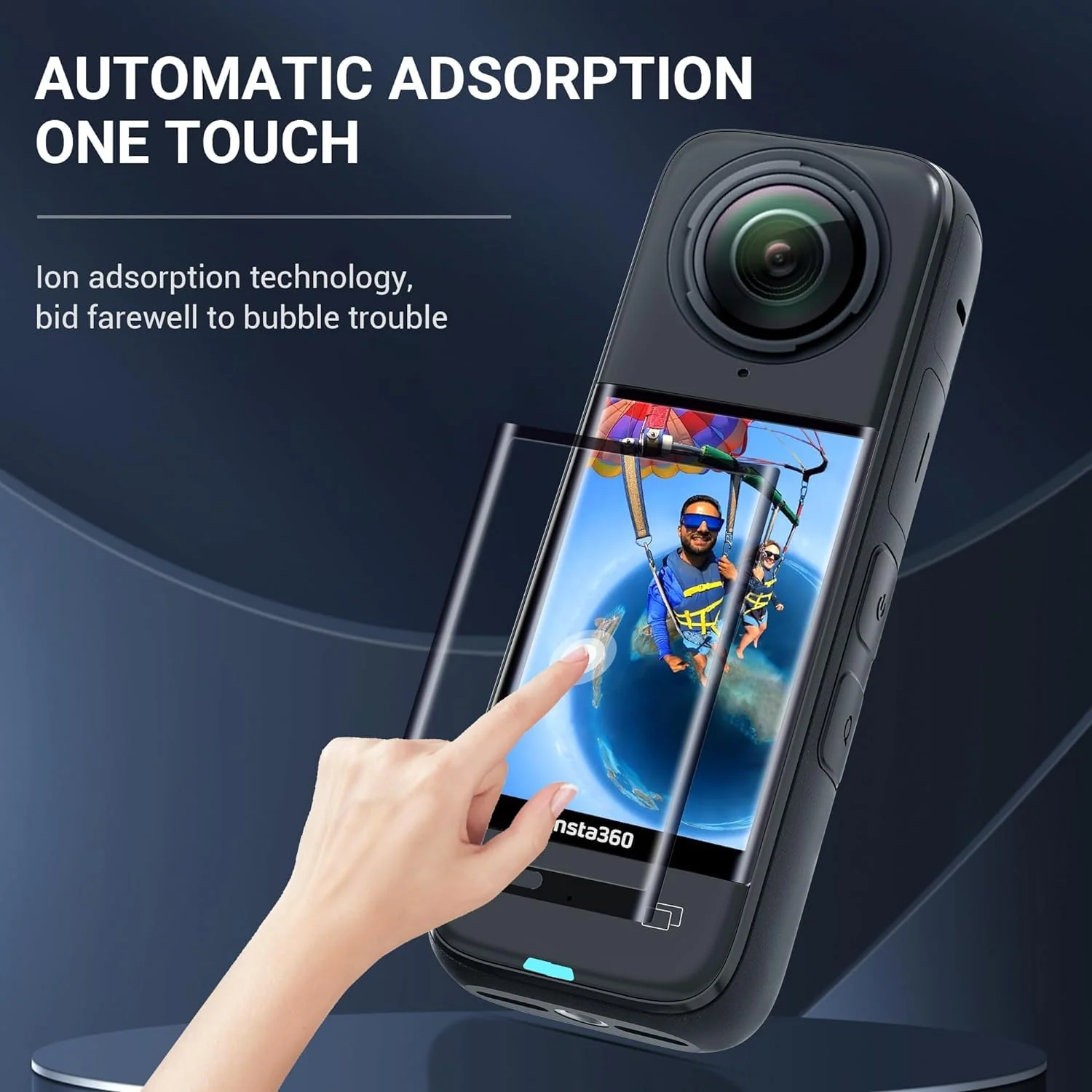 7 in1 Compatible with Insta360 X4 Accessories Kit[Silicone Len Cap][Extendable Selfie Stick][2Pcs Screen Protector Film][Carrying Case Bag with Carabiner and Anti-Loss Lock] - Image 4