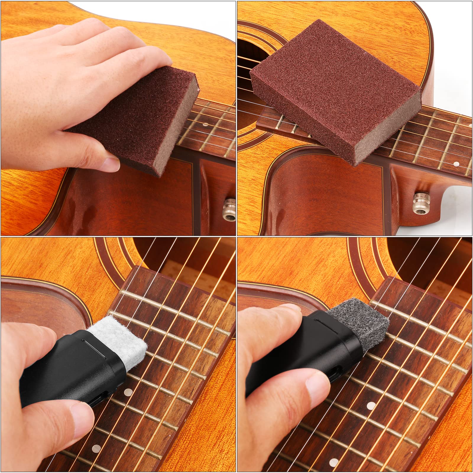 72PCS Guitar Tool Kit Repair Maintenance Accessories Guitar Parts Set with Carry Bag Guitar Care For Electric Acoustic Guitar Ukulele Bass Banjo Guitar Kit - Image 5