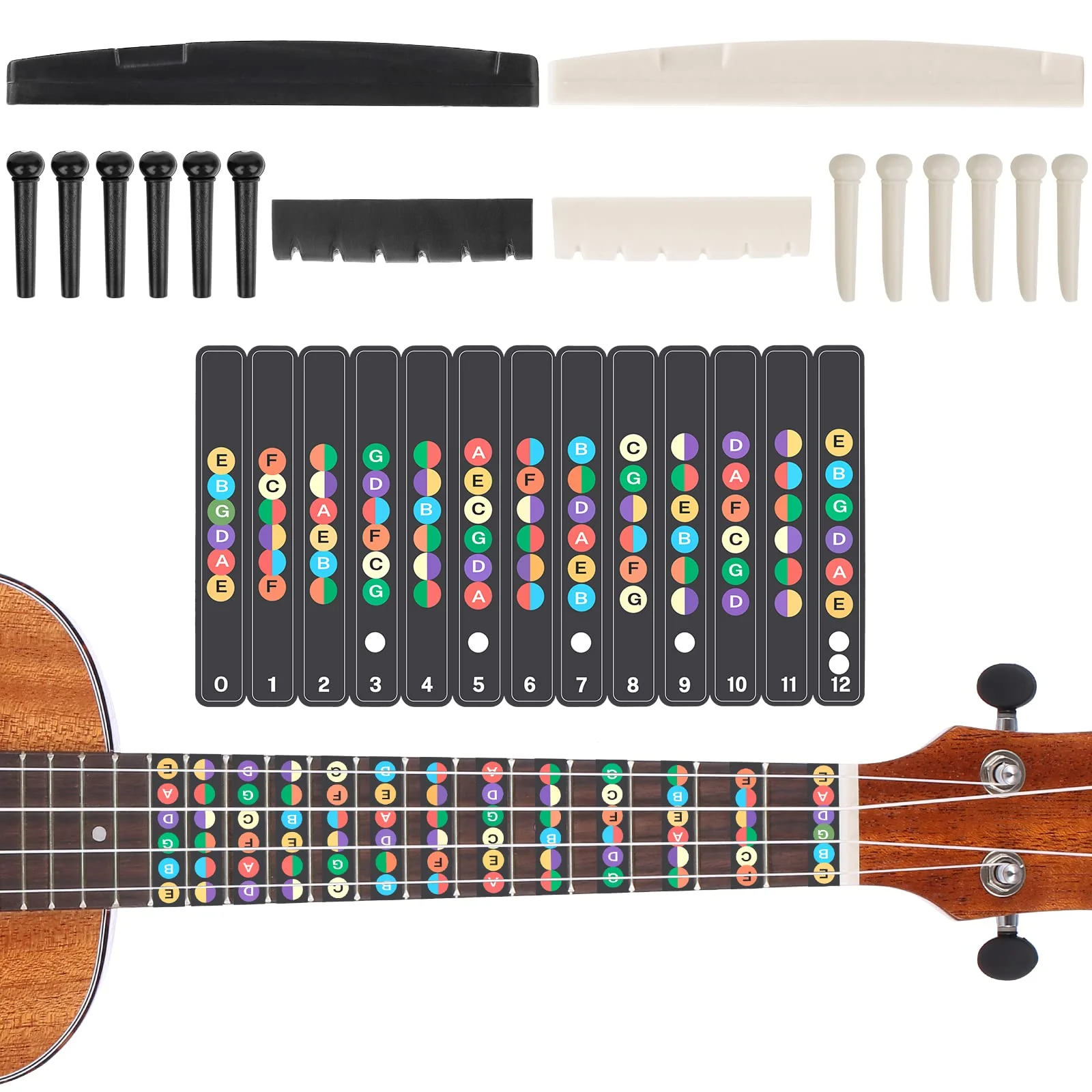 72PCS Guitar Tool Kit Repair Maintenance Accessories Guitar Parts Set with Carry Bag Guitar Care For Electric Acoustic Guitar Ukulele Bass Banjo Guitar Kit - Image 8