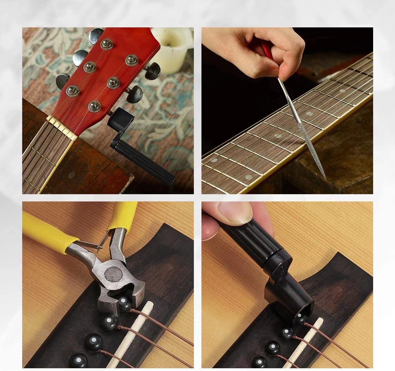 77 Pcs Guitar Maintenance Kit Repair Tool Setup with Carry Bag Large For Acoustic Guitar Electric guitar Ukulele Bass Banjo, String Instrument 77PCs - Image 3