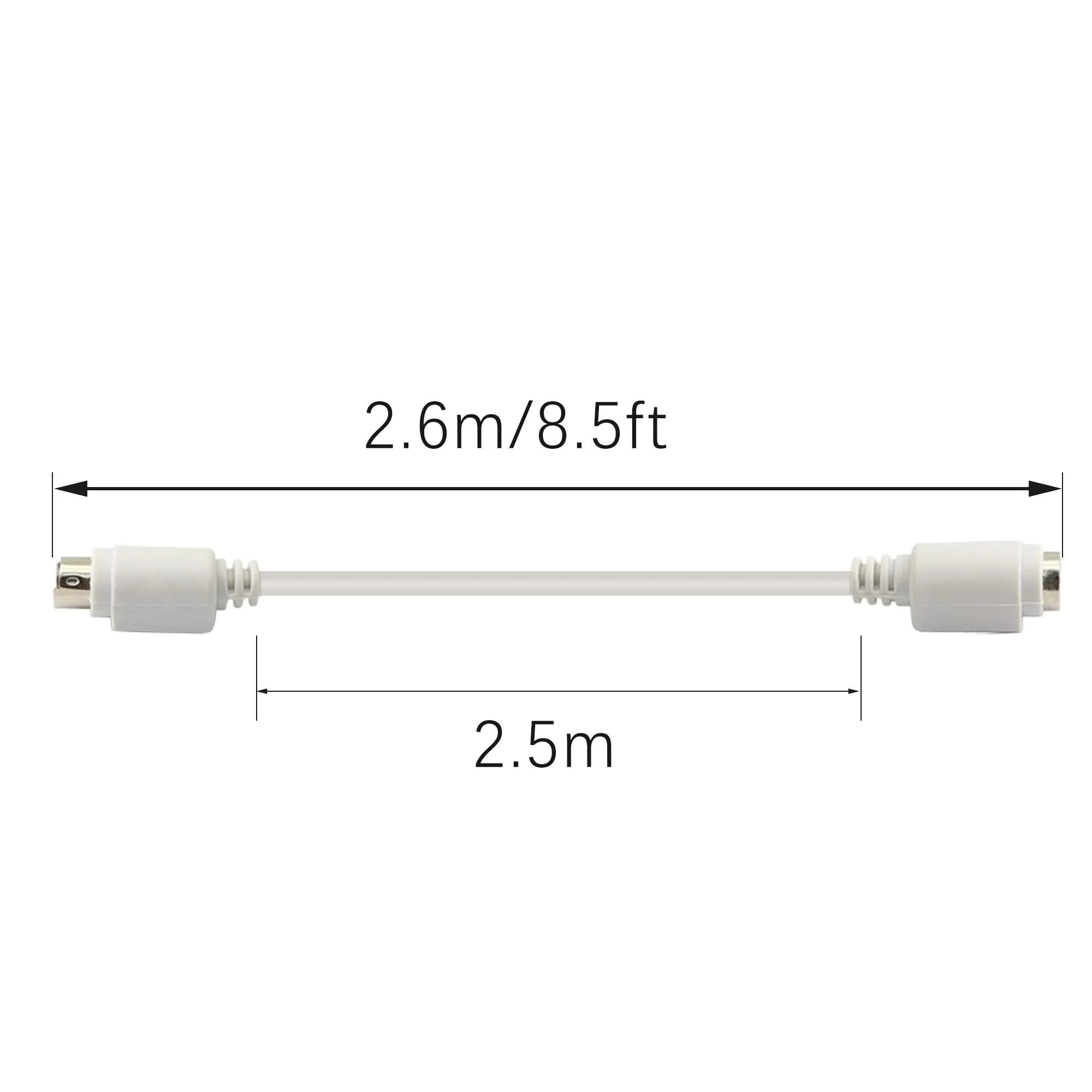 8.5 Feet PS/2 Mouse and Keyboard Extension Cable, 28AWG PS/2 6-Pin Male to Female Extension Cable YOUCHENG for PS/2 Round Mouse, Keyboard Extension - Image 3