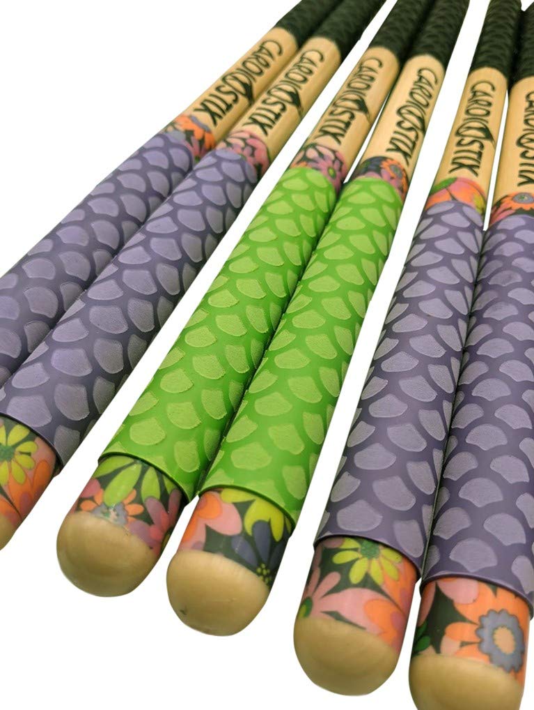 8.5oz Cardio Drum Sticks per set (1 PAIR WITH BAG) Bundle Weighted Double Grip w/Bag Premium American Hickory Wood | Drumming, Fitness (Spring Bouquet Surprise grip color w/bag) Spring Bouquet Surprise grip color w/bag - Image 2