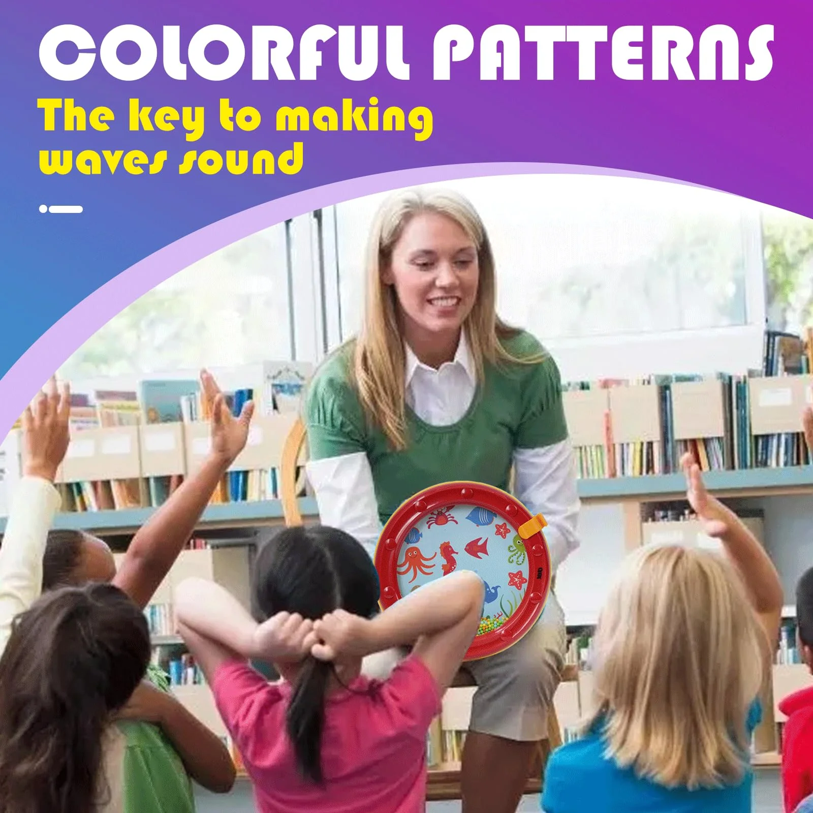 8-Inch Drum Set: Colorful Undersea World Design - Multifunctional Educational Musical Instrument for Children, Includes Drumsticks, Safe & Durable OP-921 - Image 5