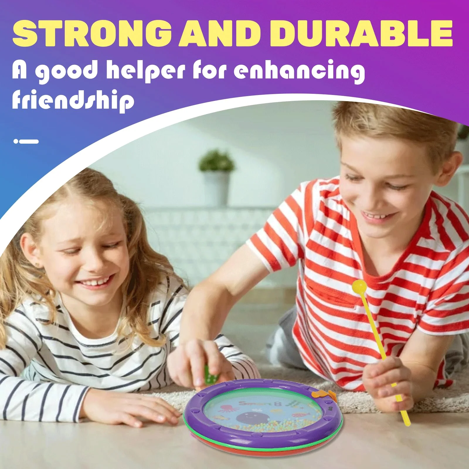 8-Inch Drum Set: Colorful Undersea World Design - Multifunctional Educational Musical Instrument for Children, Includes Drumsticks, Safe & Durable OP-921 - Image 6