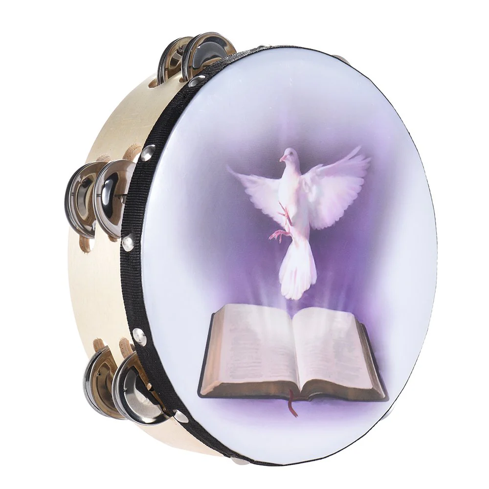 8 inch Tambourine 6 Pairs Double Metal Jingle for Church and Other Holy Occasio
