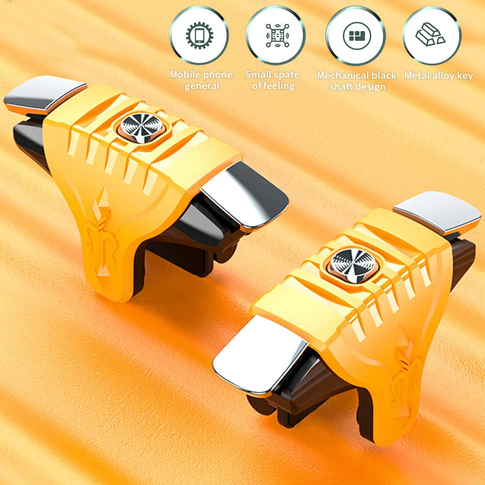 8 Pcs Metal Games Buttons Phone Game - High Sensitivity Controller Gamepad for PUBG - for PUBG(Yellow) [video game] - Image 4
