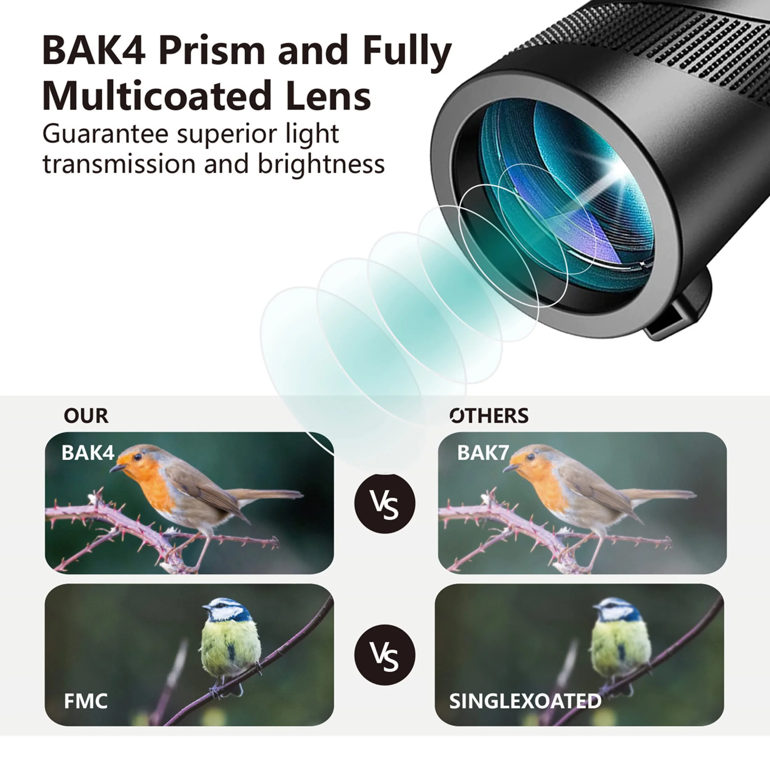 80x100 Monocular-Telescope High Powered for Smartphone Monoculars for Adults High Definition Monocular Telescope for Stargazing Hunting Wildlife Bird Watching Travel Camping Hiking Black-hu7 - Image 3