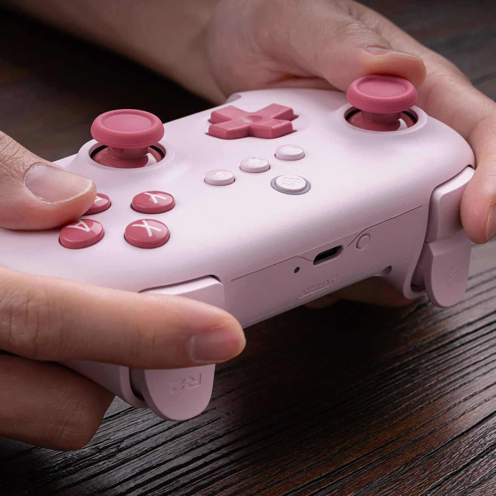 8Bitdo Ultimate C Bluetooth Controller for Switch, Ultimate Quality Bluetooth connectivity with 6-axis Motion Control and Rumble Vibration (Pink) Pink - Image 7