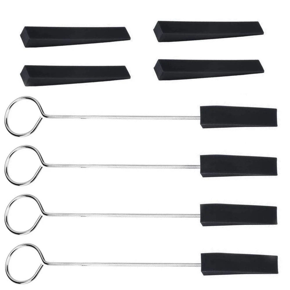 8Pcs Piano Tuning Mute Kit Triangular Rubber Mutes for Piano Mutes Fixing Tool Black 8Pcs Rubber Mutes Kit Black
