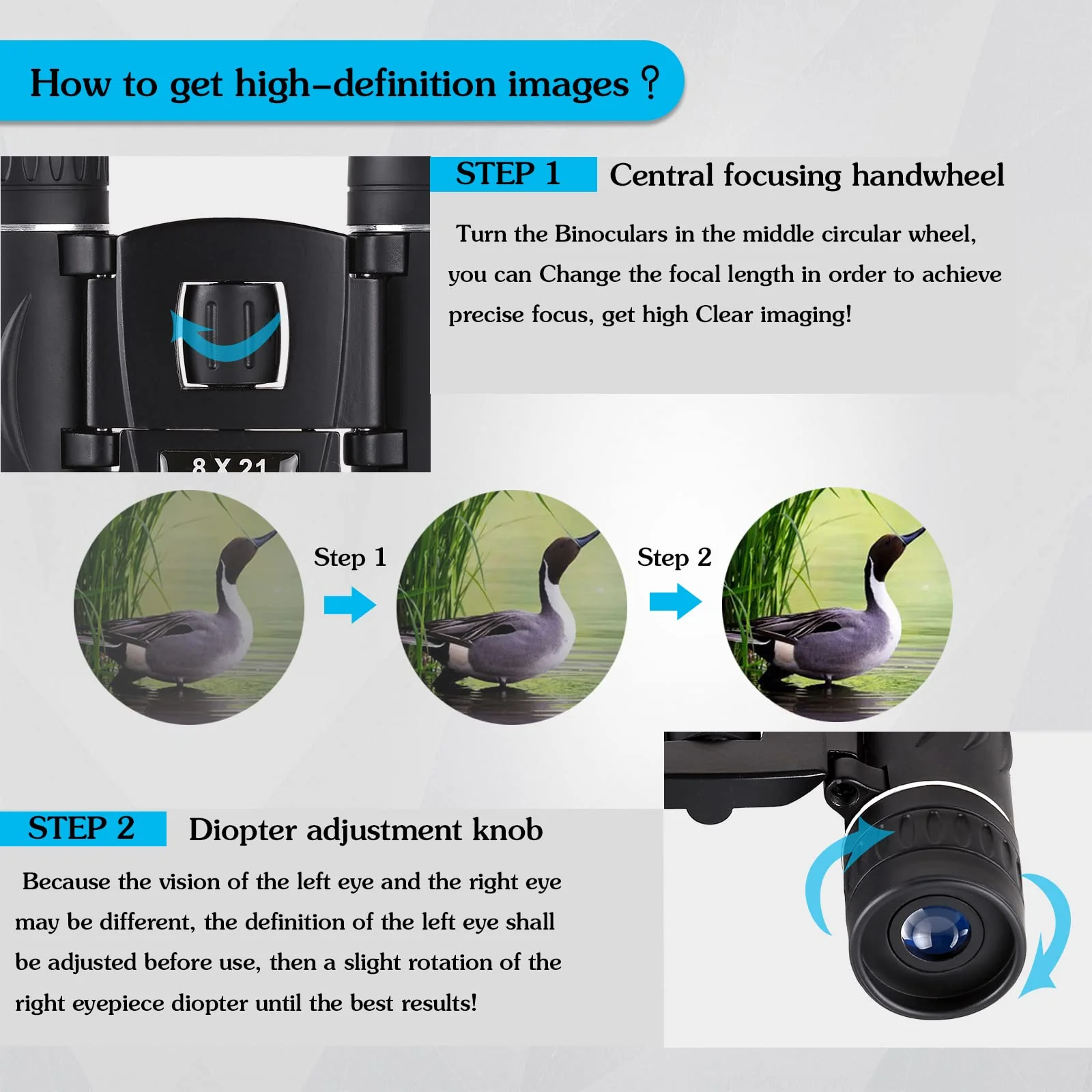 8x21 Mini Compact Pocket Binoculars, Lightweight Foldable Binoculars,Easy Focus Small Binoculars for Adults Kids Bird Watching,Opera Concert, Travel, Hiking, Outdoor Scenery, football game 8X21 - Image 3
