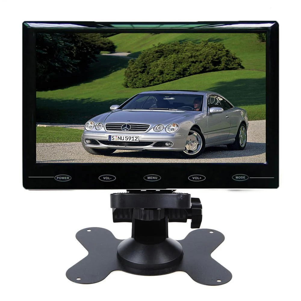 9'' Ultra Thin HD 800480 TFT Color LCD Screen 2 Video Input Car Rear View Headrest Monitor DVD VCR Monitor with Remote Control and Touch Button