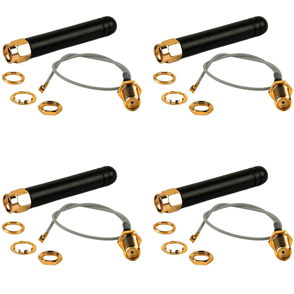 915MHz LoRa Antenna 2dBi U.FL to SMA Connector for Heltec 915 MHz Lora 32 V3 CubeCell HTCC-AB02S LoRa GPS Board (Pack of 4)