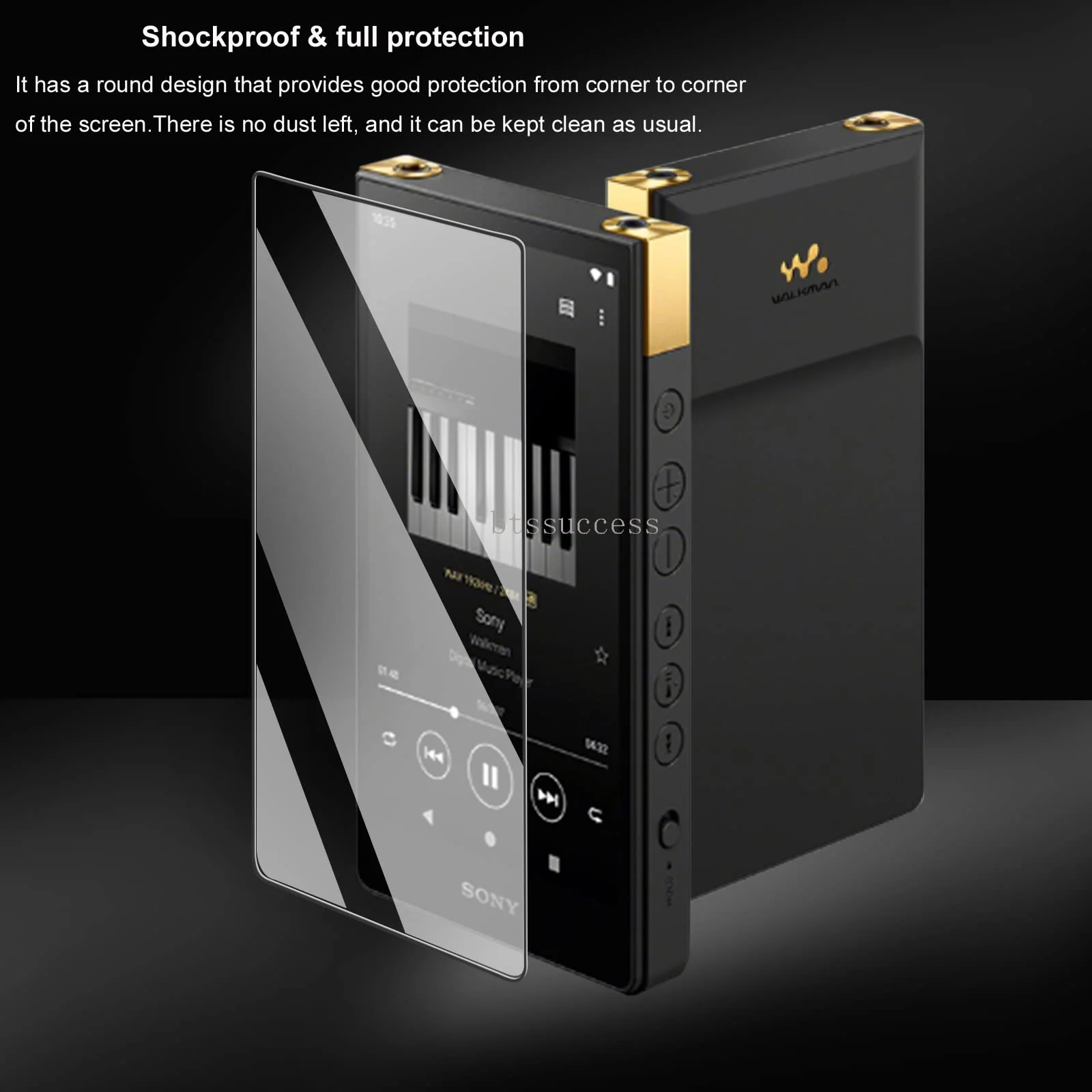 9H Scratch-Proof Premium Front LCD Screen Protector Guard Tempered Glass Protective Film for Sony Walkman NW-ZX700 NW-ZX706 NW-ZX707 (2pcs) 2pcs - Image 3