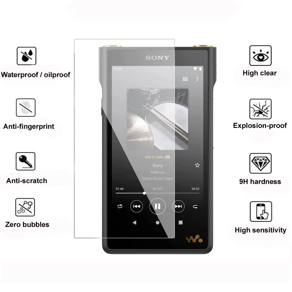 9H Scratch-Proof Premium Protective Screen Protector Film Tempered Glass for Sony Walkman NW-WM1AM2 WM1AM2 NW-WM1ZM2 WM1ZM2 (1PC) 1PC - Image 2