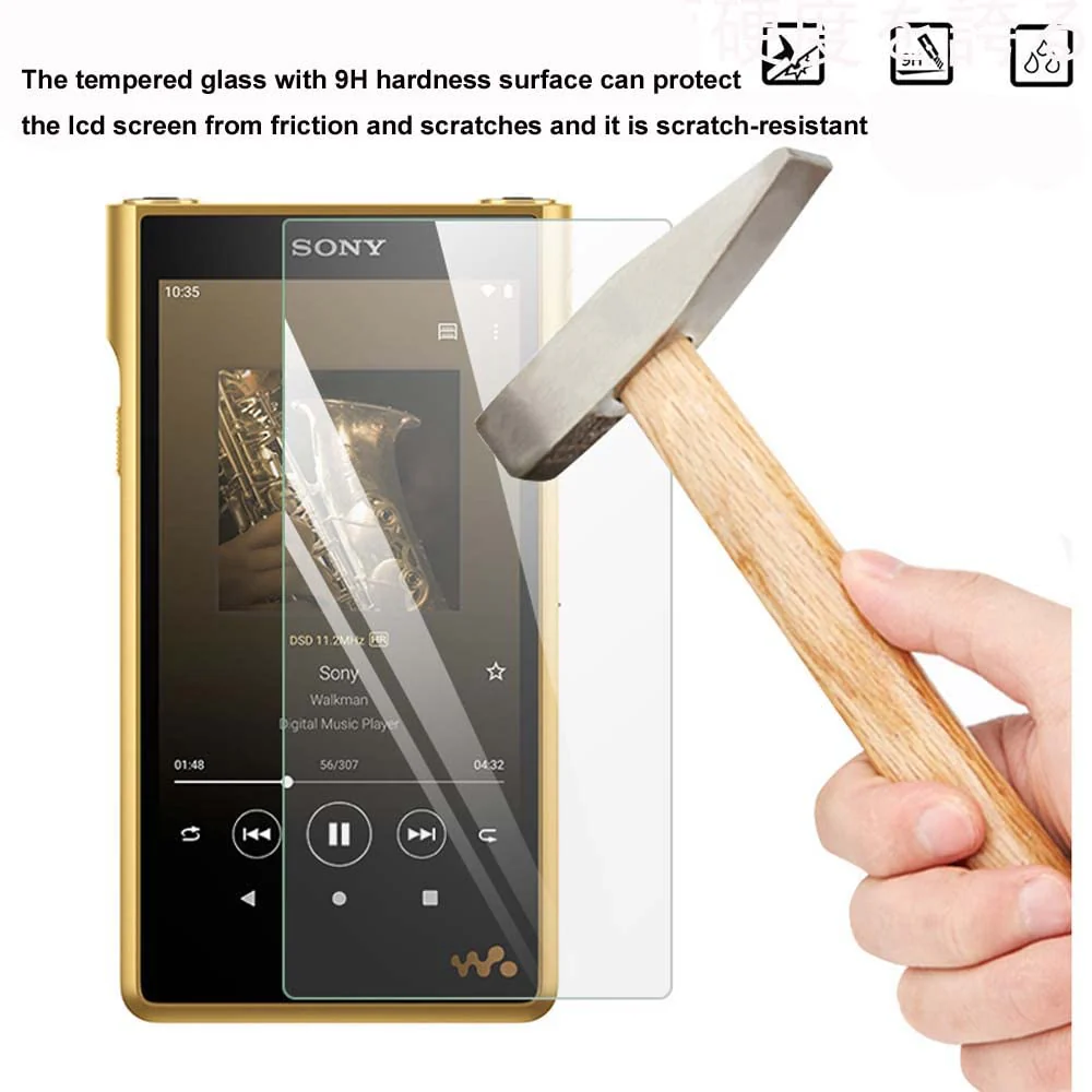 9H Scratch-Proof Premium Protective Screen Protector Film Tempered Glass for Sony Walkman NW-WM1AM2 WM1AM2 NW-WM1ZM2 WM1ZM2 (1PC) 1PC - Image 3