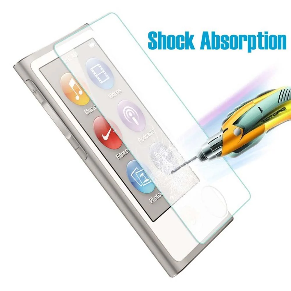 9H Ultra-Thin Screen Protector Tempered Glass for iPod Nano 7 8 8th 8G LCD Screen Guard Film,Shockproof and Scratch-Resistant (Clear case+Glass) - Image 4