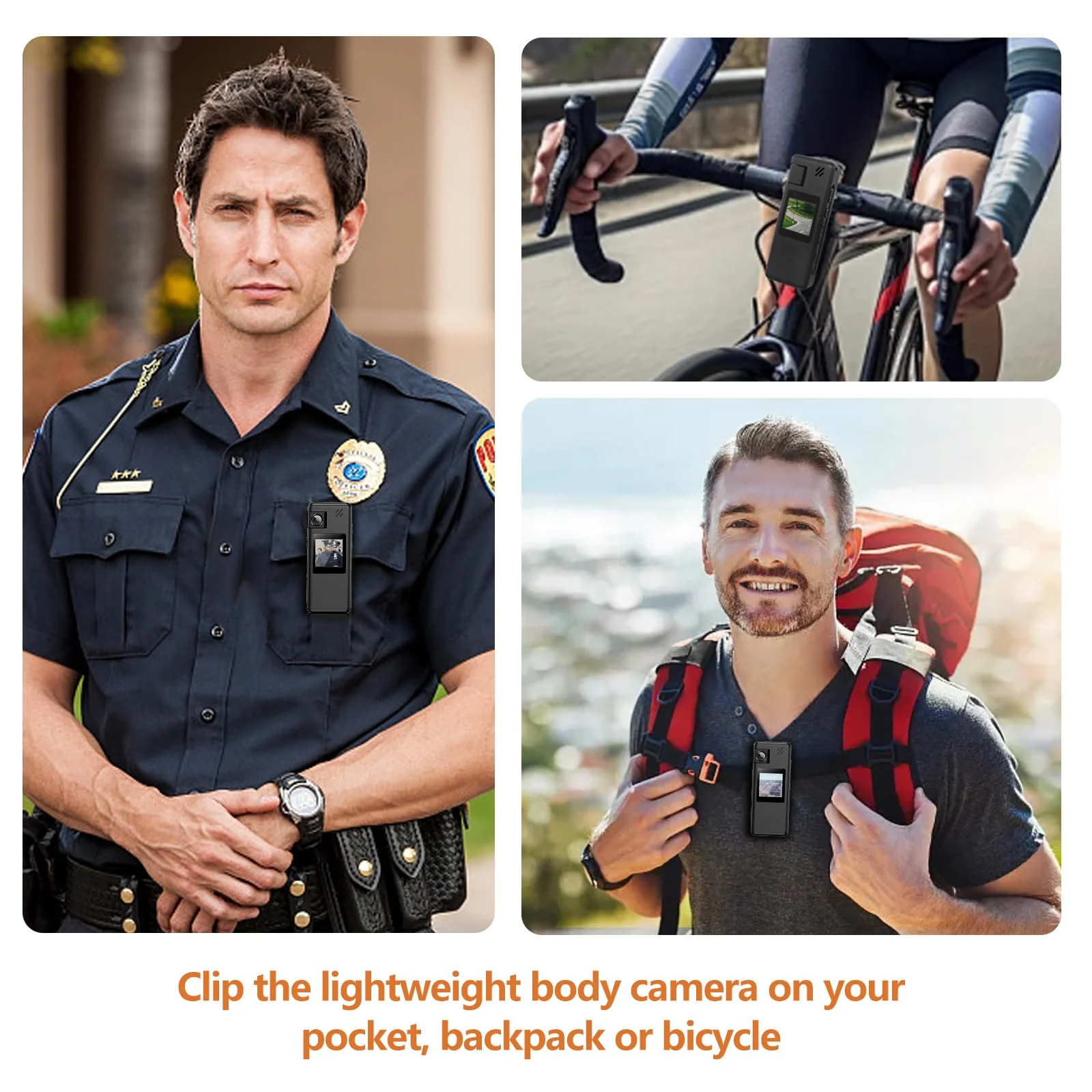 A32 128GB Body Camera, Portable Body Cam with 180° Rotatable Lens and Motion Detection, 1080P Camcorder with Audio and Video Recording for Outdoors Sports Police Delivery Cycling Helmet - Image 5