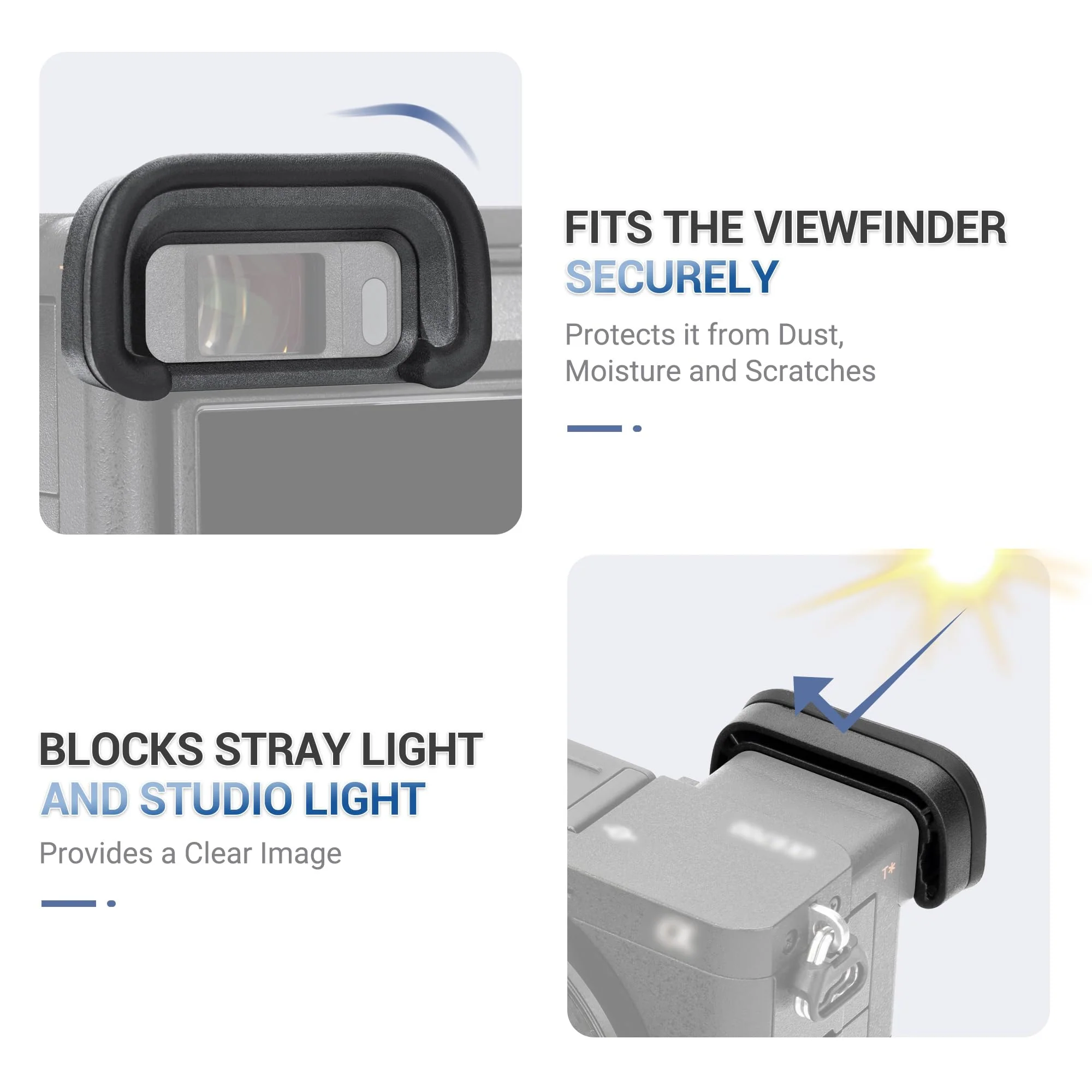 A6700 Eyepiece Eyecup Eye Cup, JJC 2 Pack Eyecup Viewfinder for Sony A6700 Camera, Replaces Sony FDA-EP20 Eyepiece, Soft Silicone Material,360-Degree Rotatable,Protect Viewfinder from Impact & Scratch Sony FDA-EP20 Replacement - Image 2