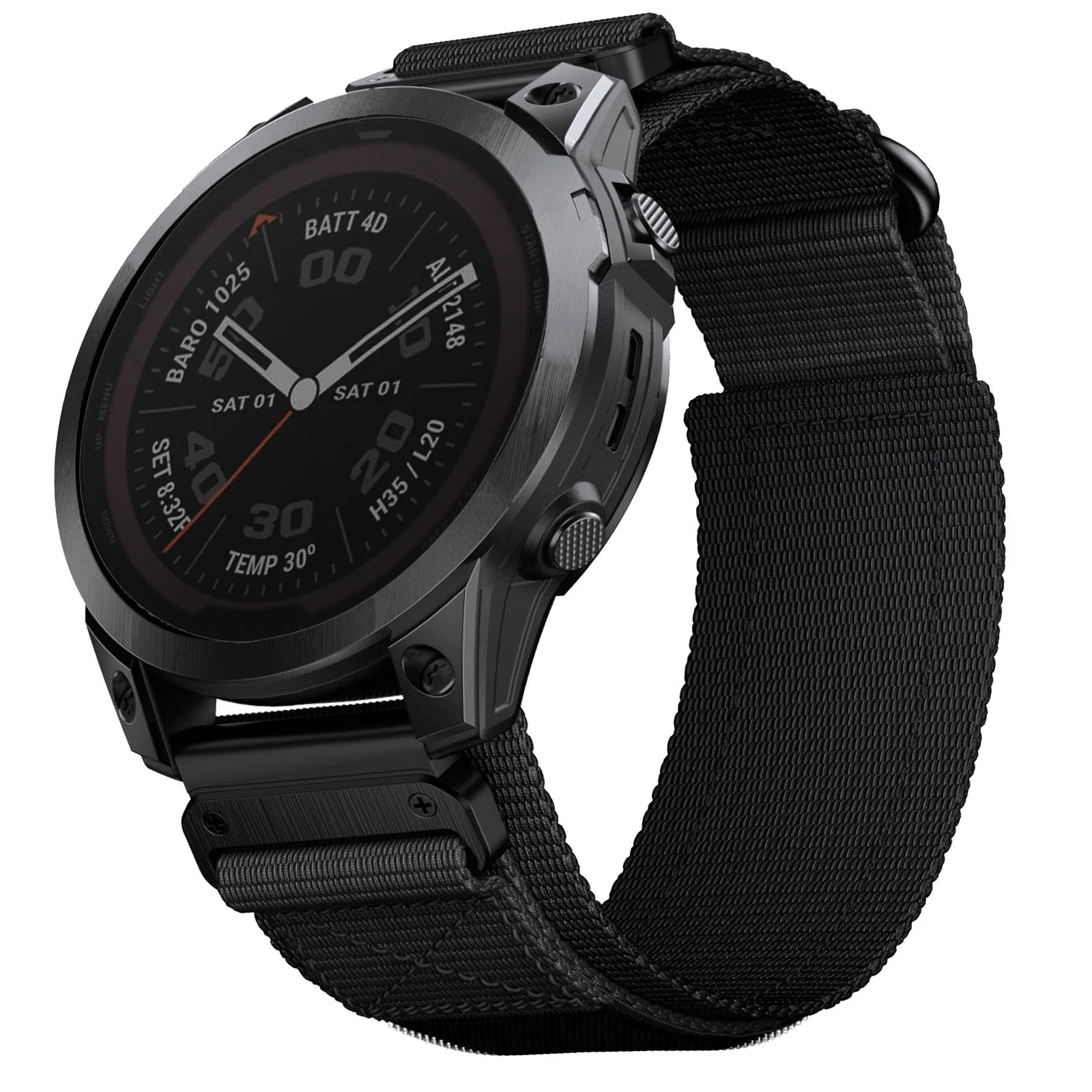 Abanen Rugged Nylon Quick Fit 22mm Watch Bands for Garmin Fenix 7 / Fenix 6 / Fenix 5 / EPIX Pro 47mm, Adjustable Weave Ballistic Nylon Webbing Wrist Band for Forerunner 955/965, MARQ Black - Image 2