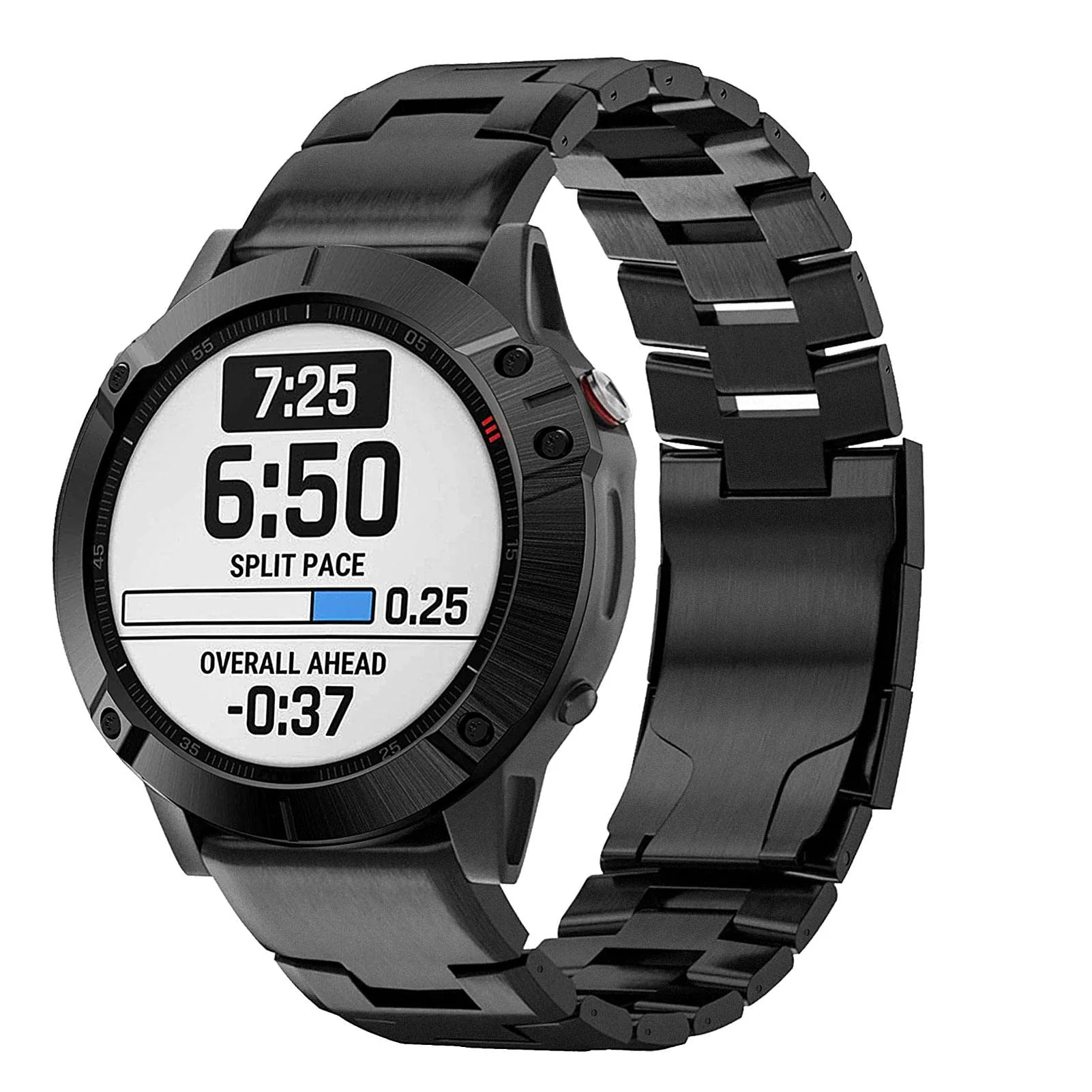 Abanen Titanium Watch Band for Fenix 7/ Fenix 6 / Fenix 5 /epix Pro 47mm, Quick Fit 22mm Titanium Metal Wristband with Stainless Steel Buckle for Garmin Quatix 7,Approach S62 (Black) - Image 2