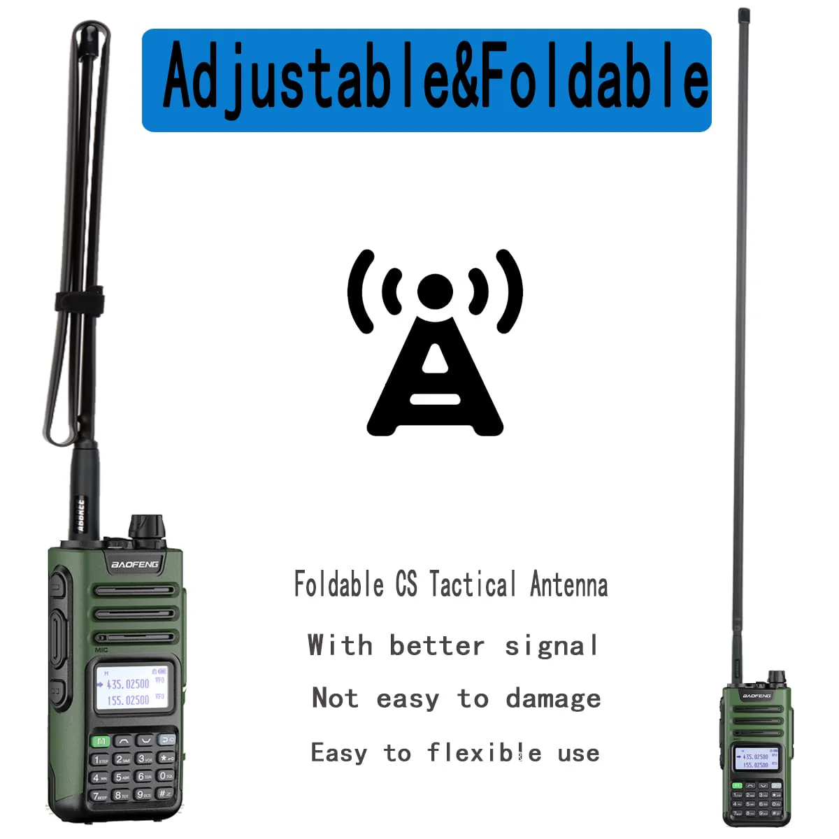 ABBREE GMRS Radio Antenna 42.5-inch SMA Female CS Tactical Antenna for Baofeng UV-5R AR-152 UV-82 BF-888S and GM-15 Pro GMRS GM-5RH TD-H3 Radio Antennas - Image 6